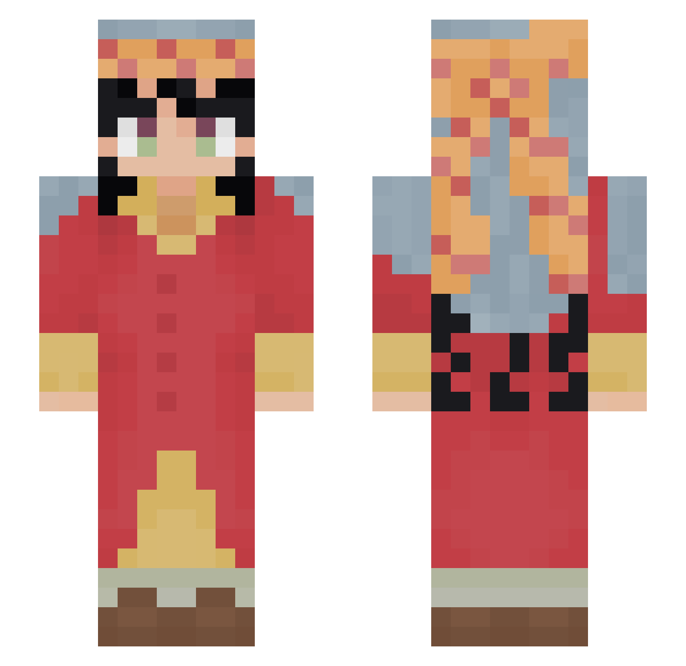 vickerbasket Minecraft skin, front and back view