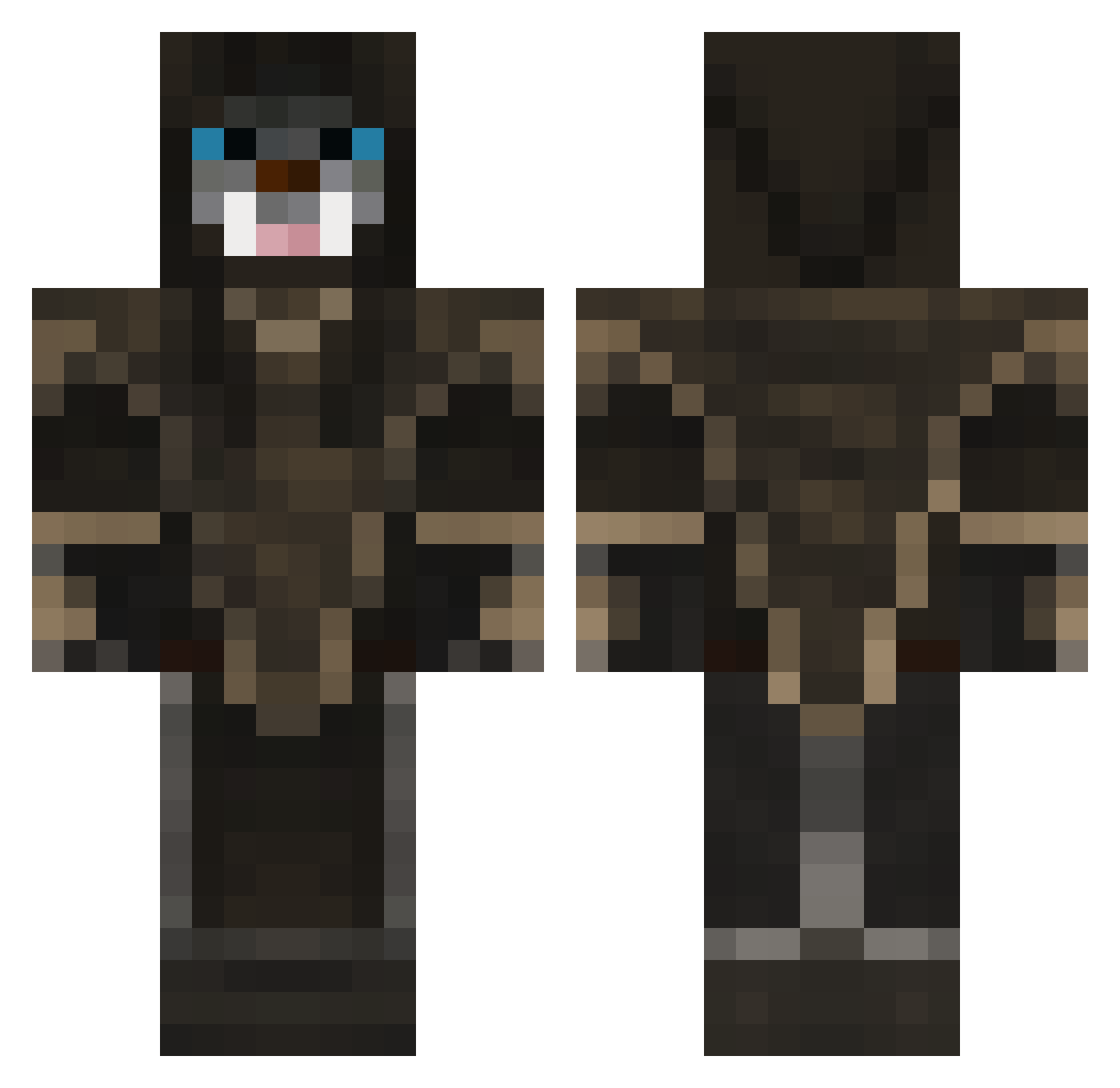 D4MC Minecraft skin, front and back view