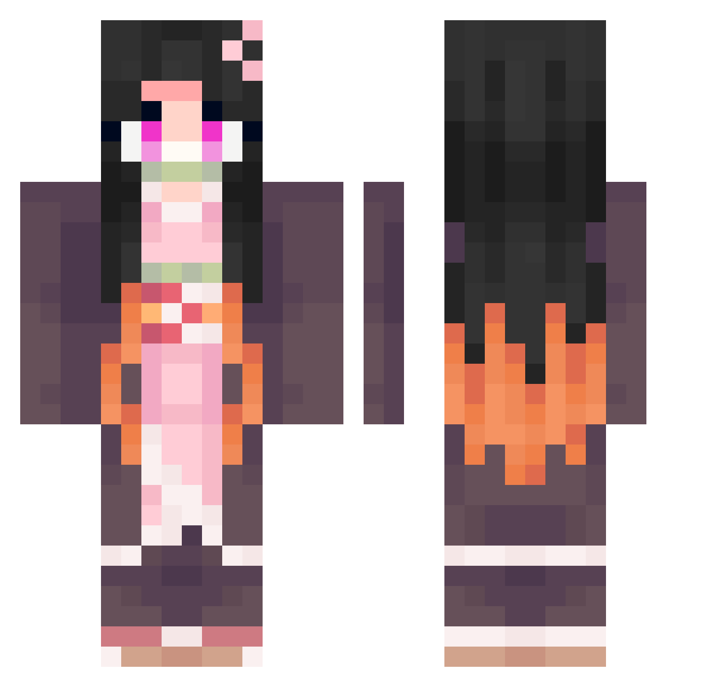 mike33x Minecraft skin, front and back view
