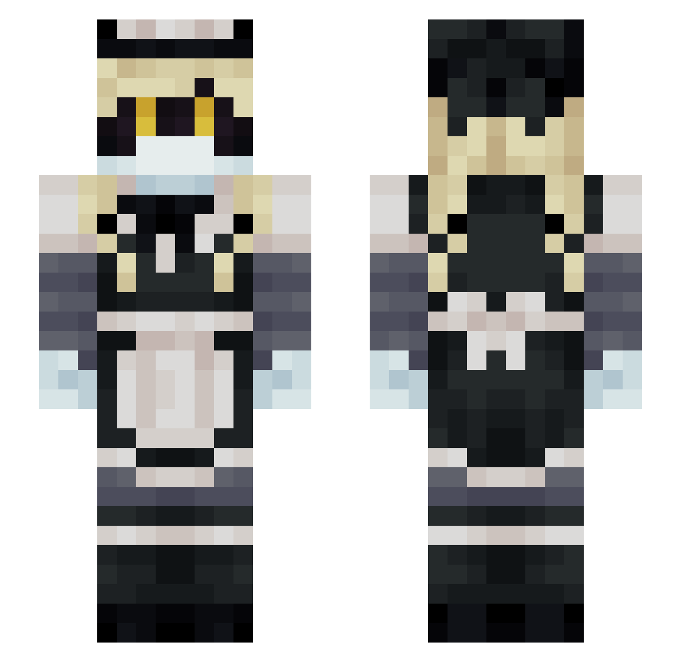 DarkXwolf17_17 Minecraft skin, front and back view
