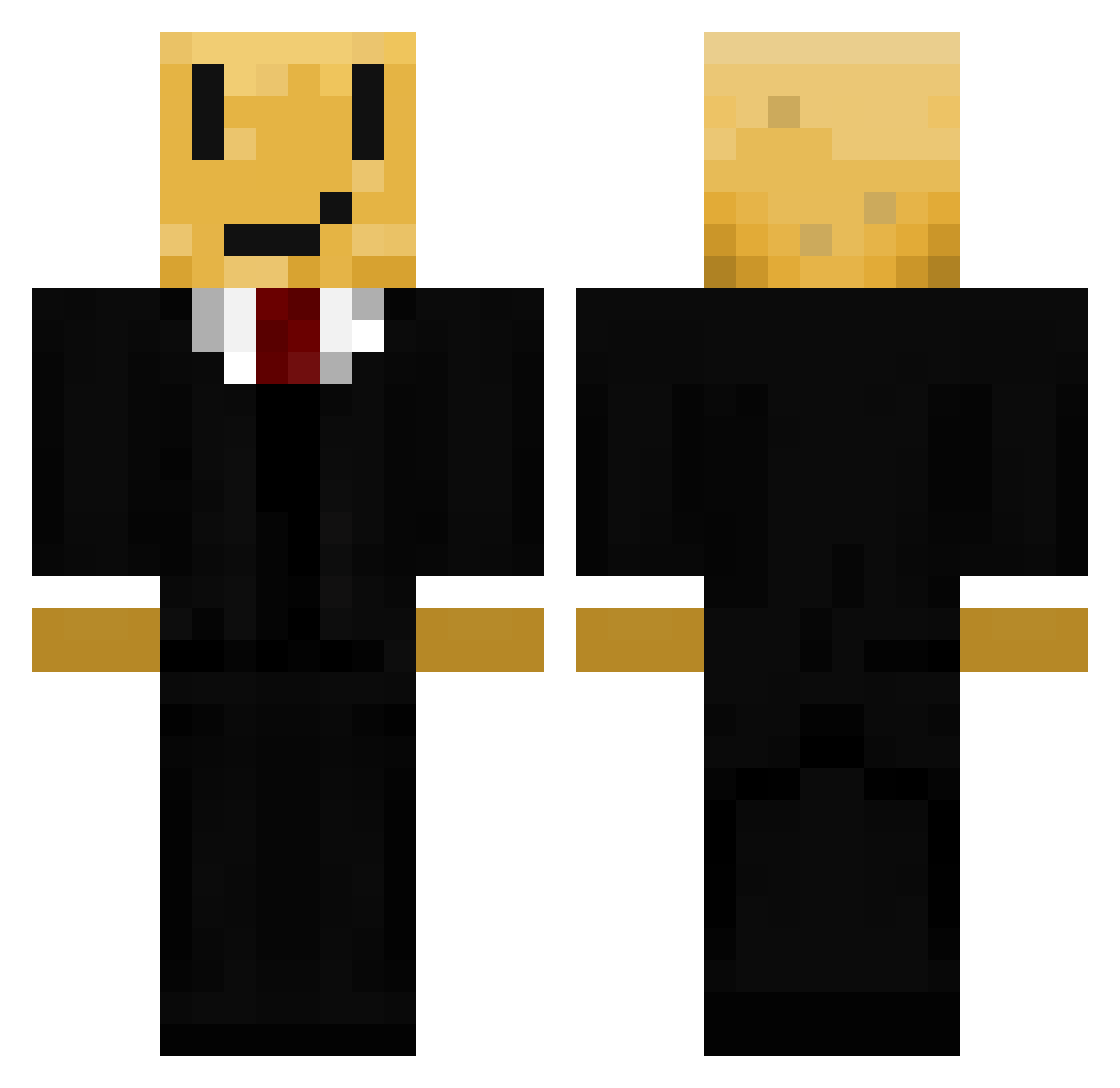 MrSzaryXde Minecraft skin, front and back view