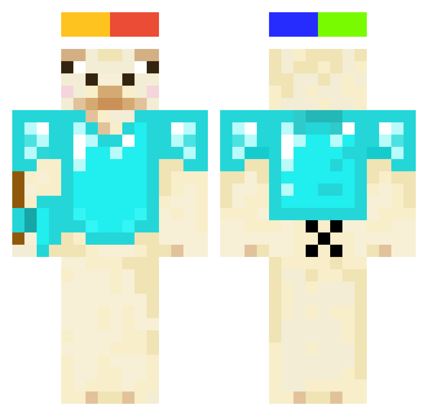 lama_Yuul2 Minecraft skin, front and back view