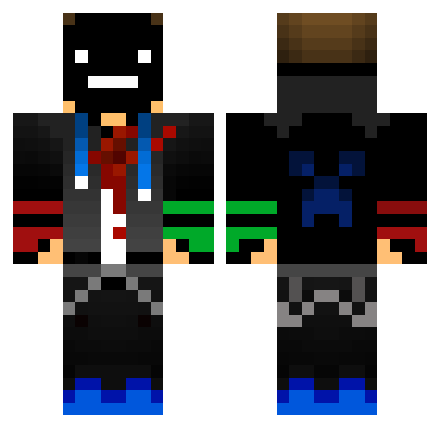 Vaudoo04 Minecraft skin, front and back view