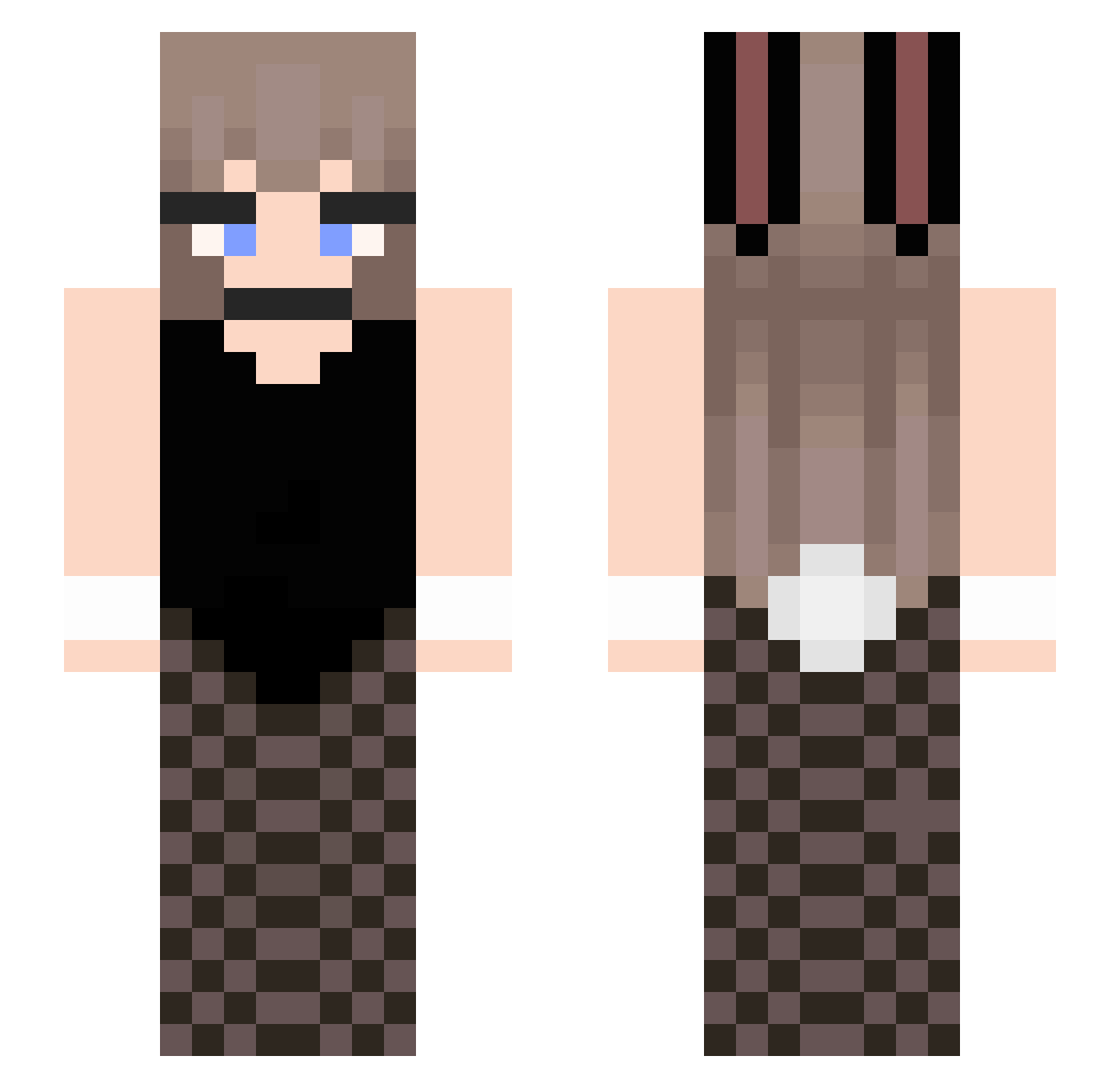 cptChloe Minecraft skin, front and back view