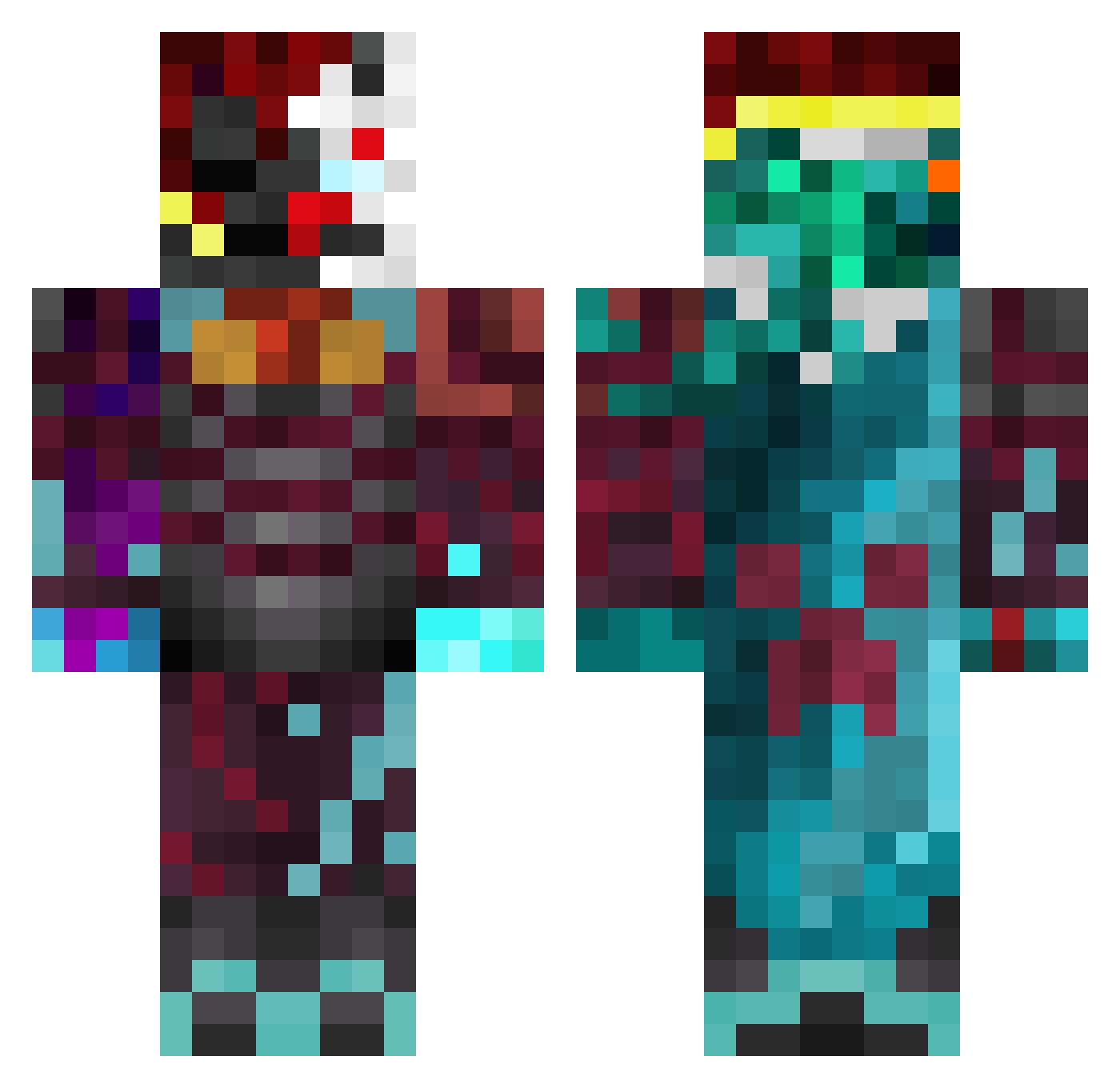kqboy Minecraft skin, front and back view