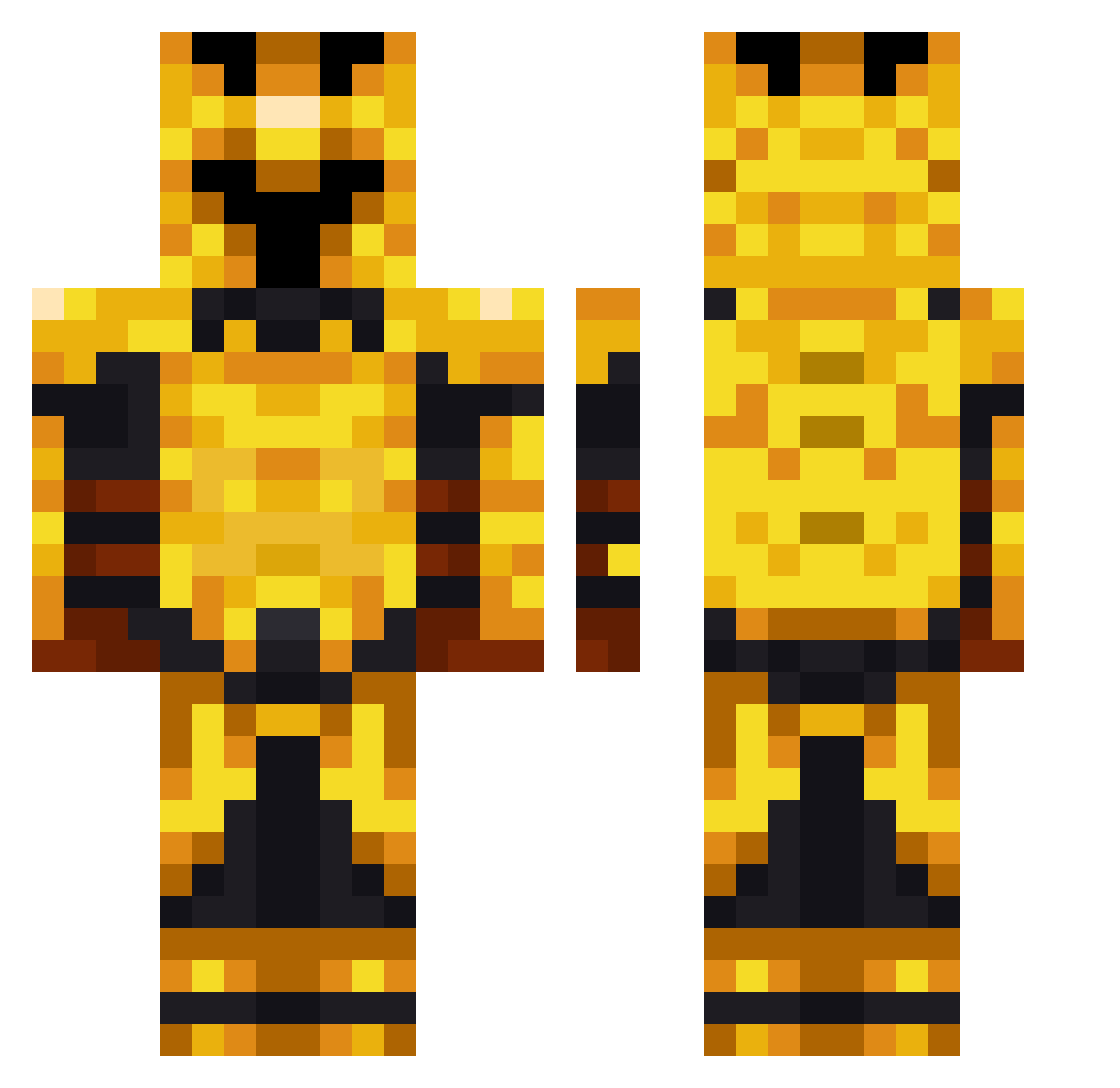 SnailerGamer Minecraft skin, front and back view
