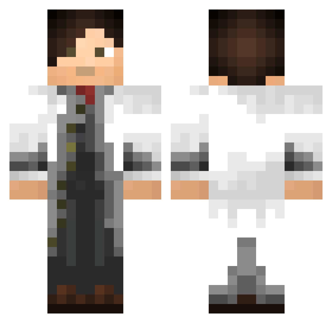 Uncultured___ Minecraft skin, front and back view