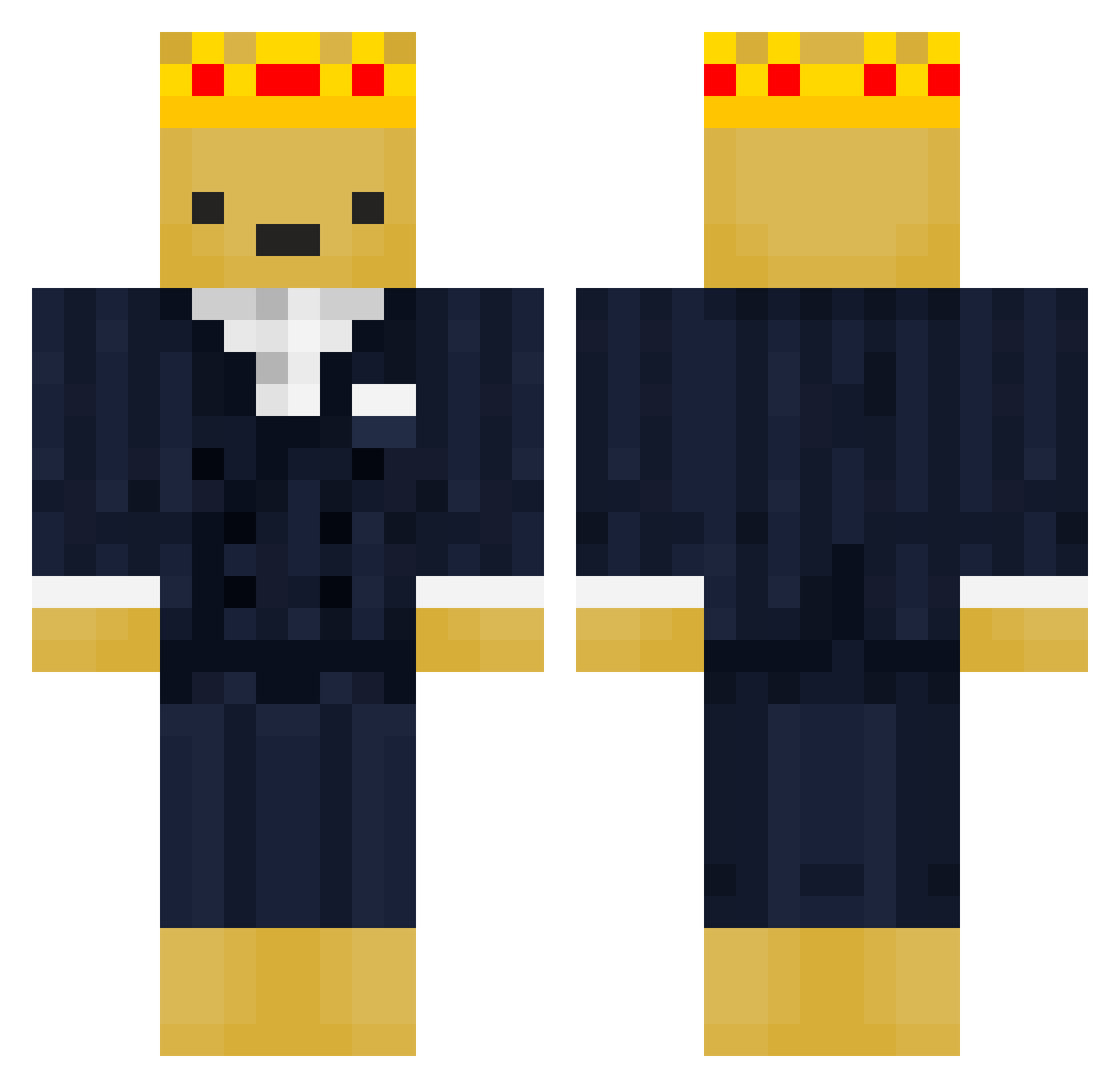 funnysex Minecraft skin, front and back view