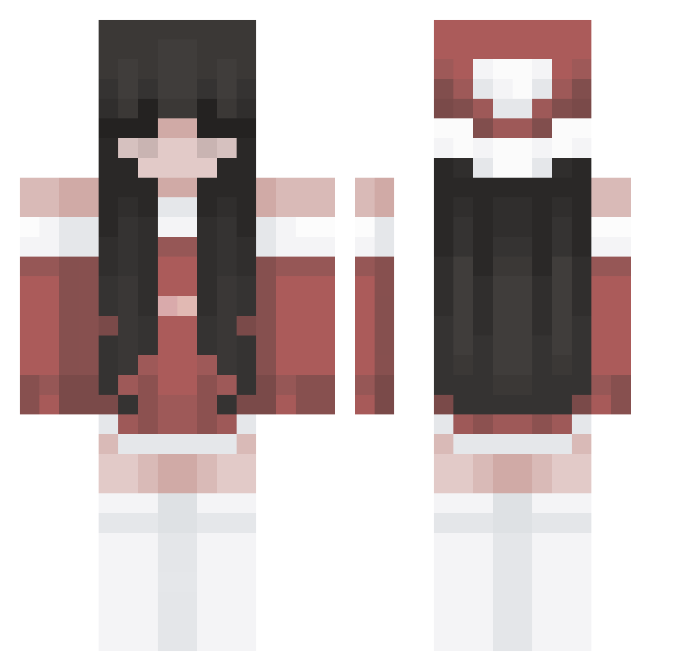 Whiteflower_K Minecraft skin, front and back view