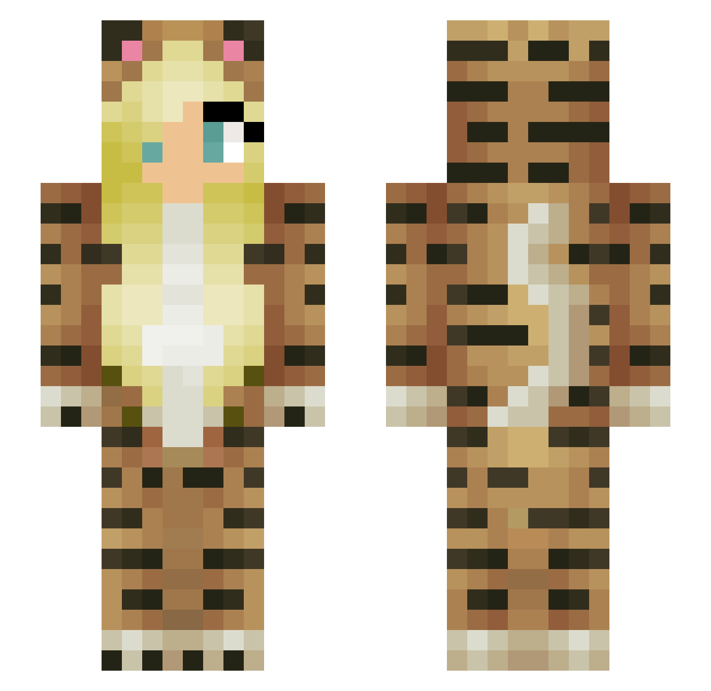 KittyZuzia12 Minecraft skin, front and back view