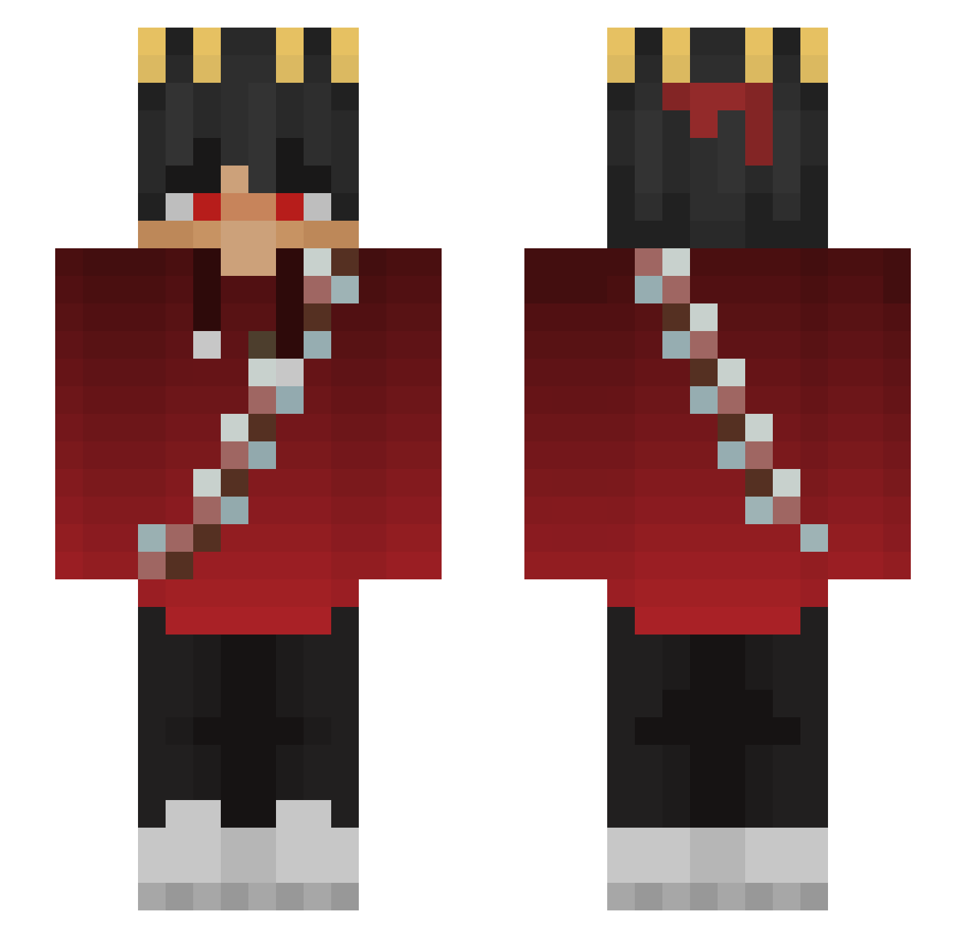 BeauJett129 Minecraft skin, front and back view