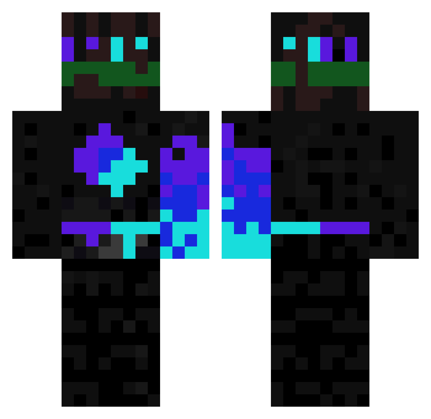 sigmathor Minecraft skin, front and back view