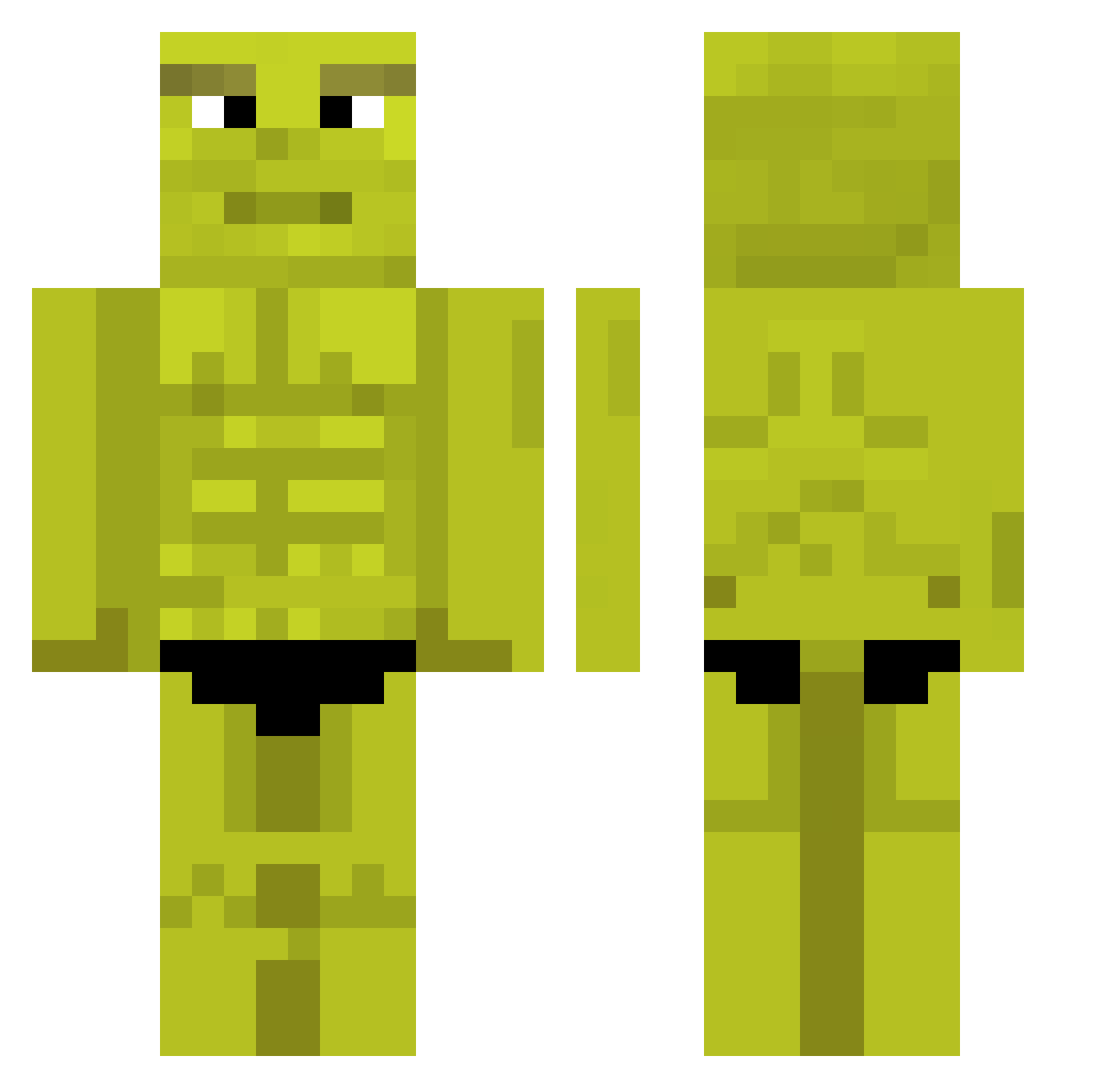 slawteer Minecraft skin, front and back view