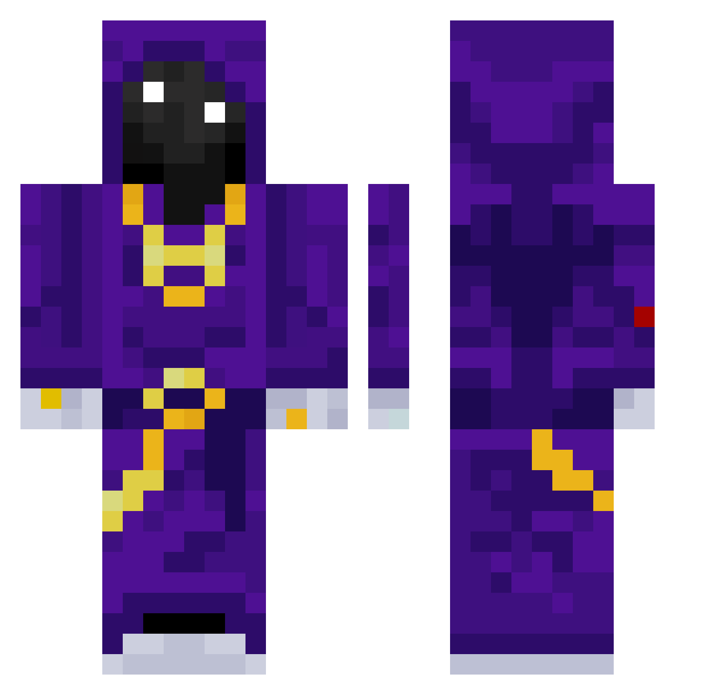 Bloonagedon Minecraft skin, front and back view