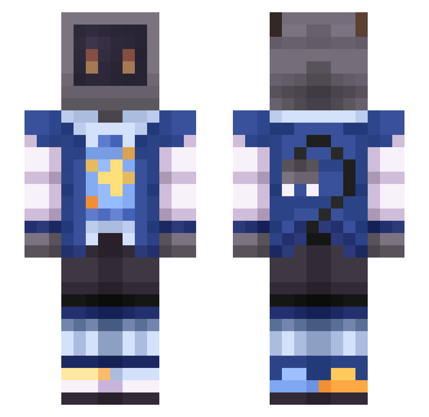 OrdinaryAppL Minecraft skin, front and back view