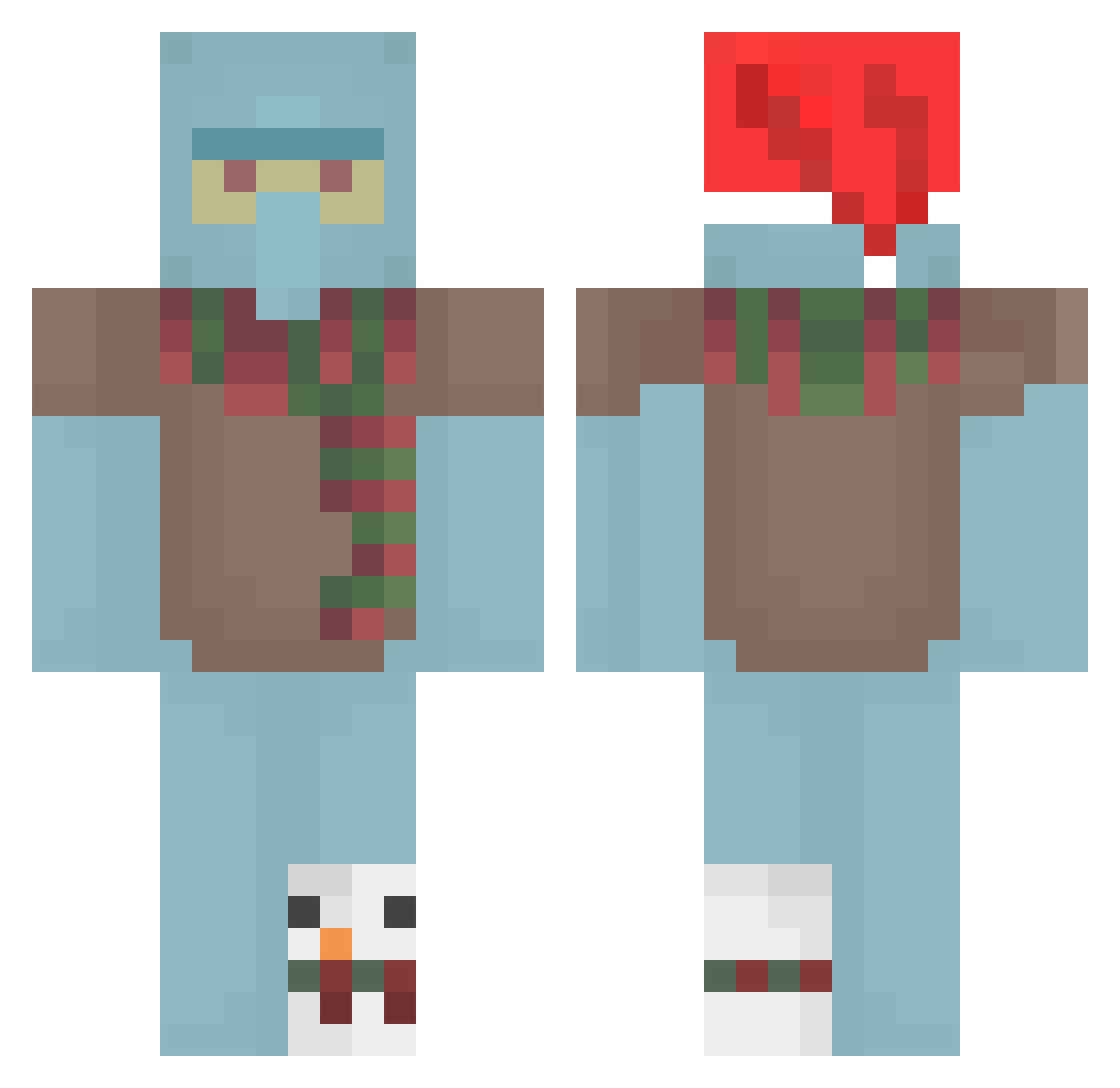 vMarsl Minecraft skin, front and back view