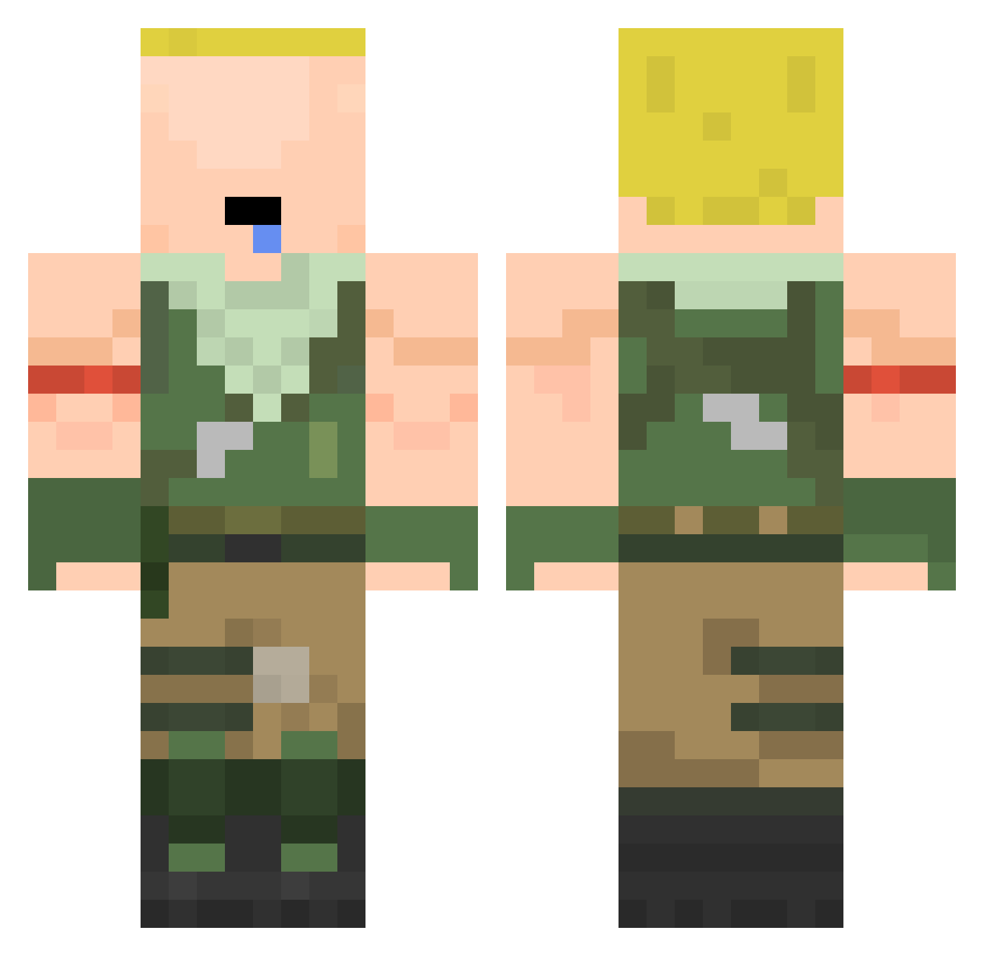 Lizergigi Minecraft skin, front and back view