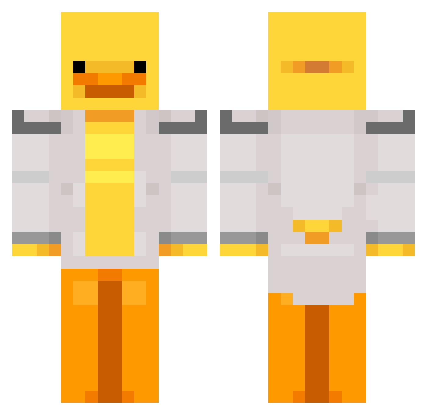 avakaduh Minecraft skin, front and back view