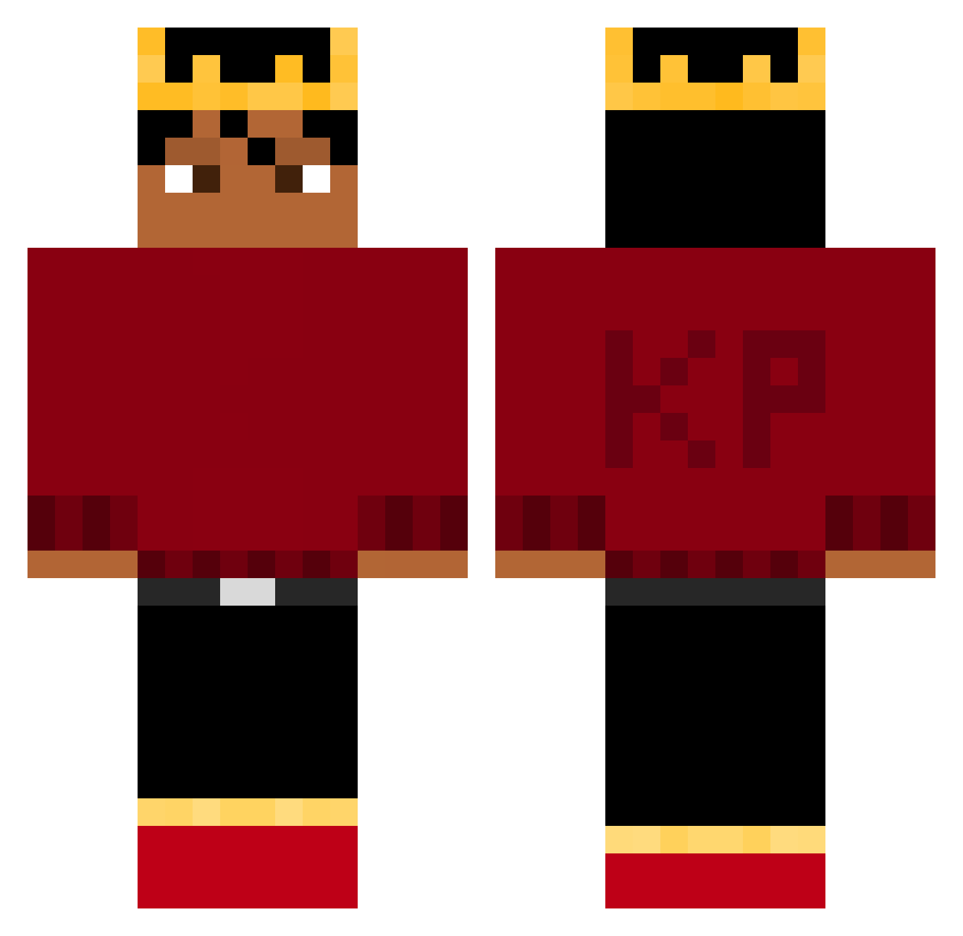 KingPhantom5578 Minecraft skin, front and back view