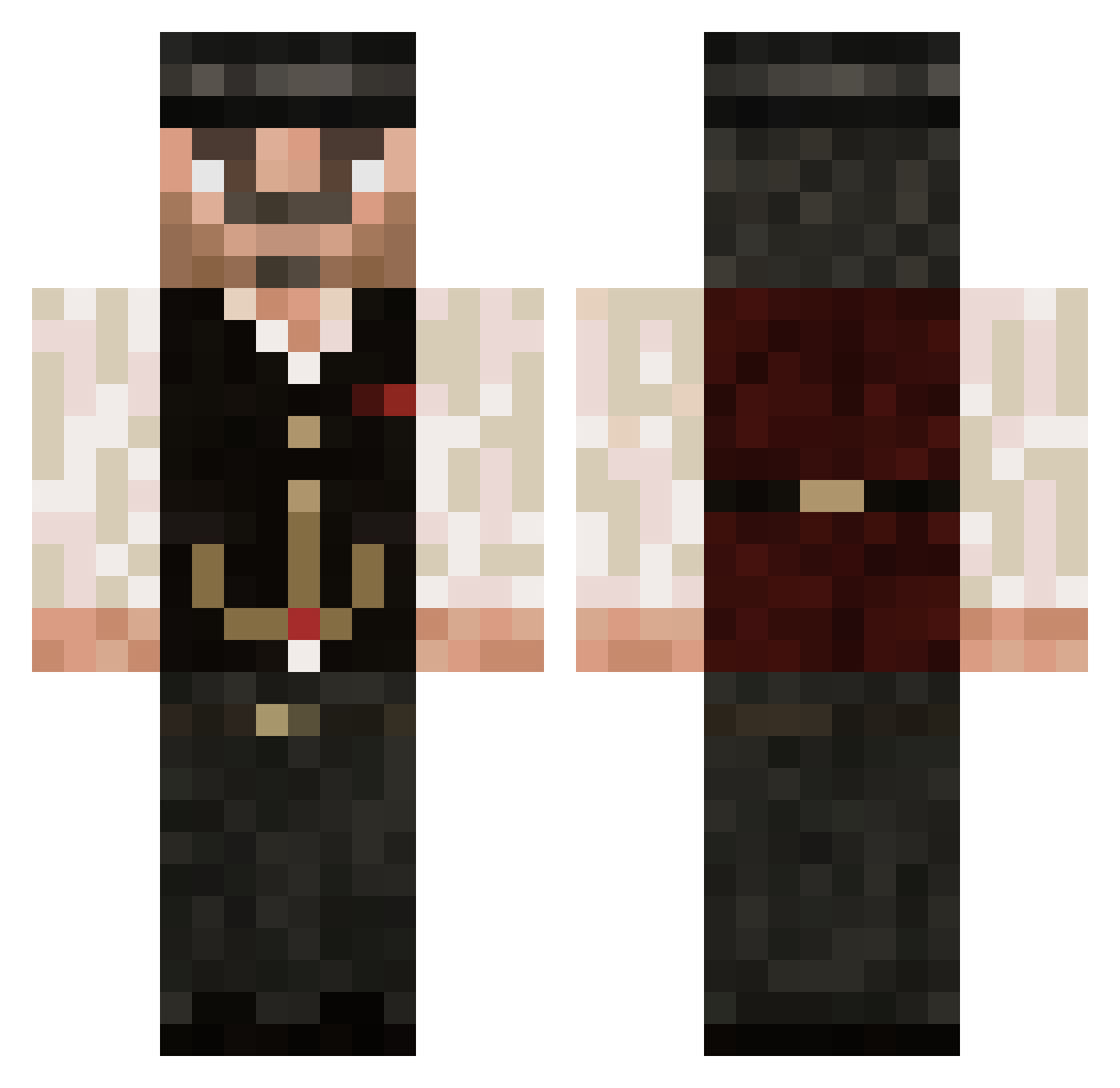JONGPQY Minecraft skin, front and back view
