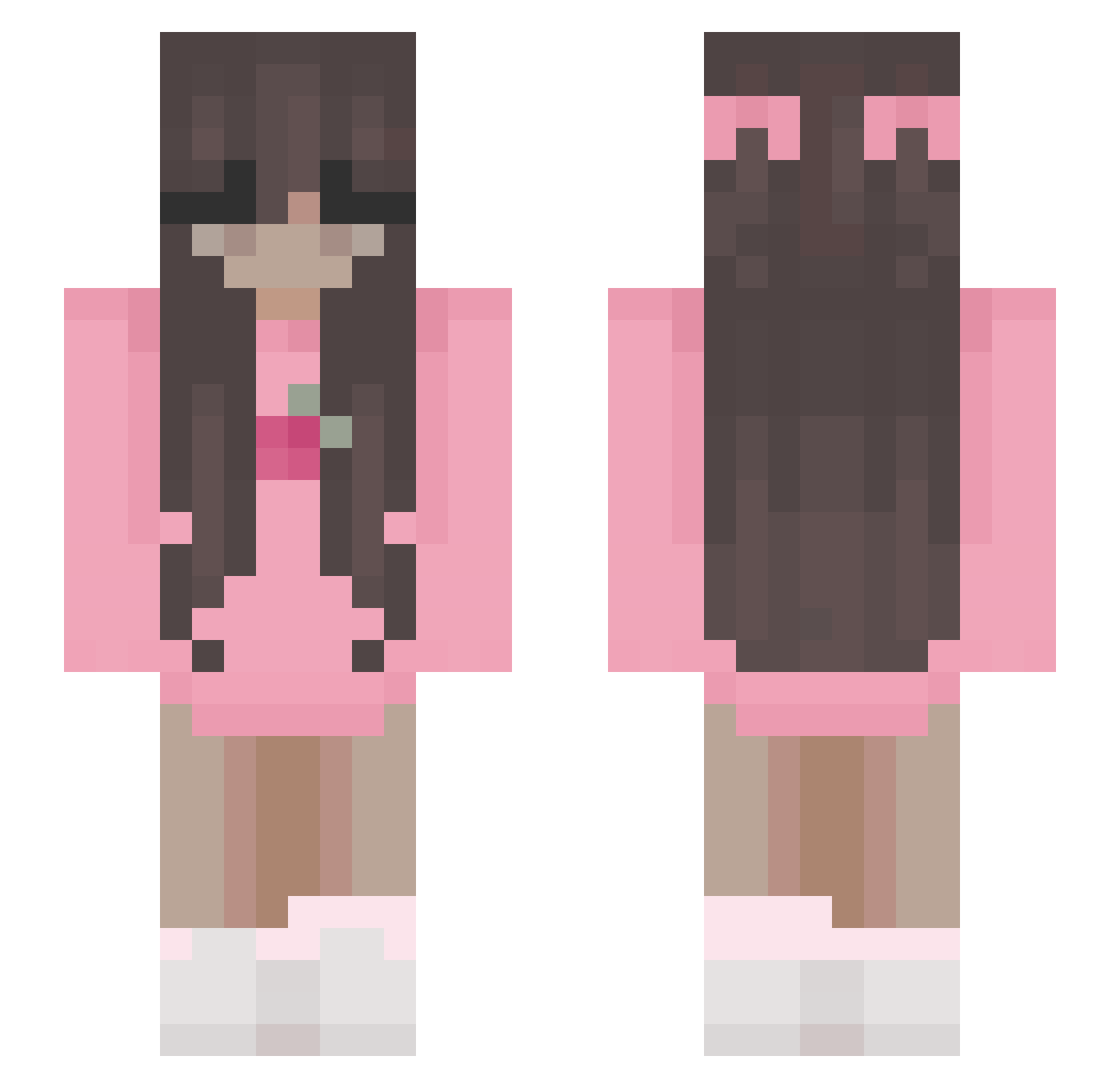 XplicitRissa Minecraft skin, front and back view