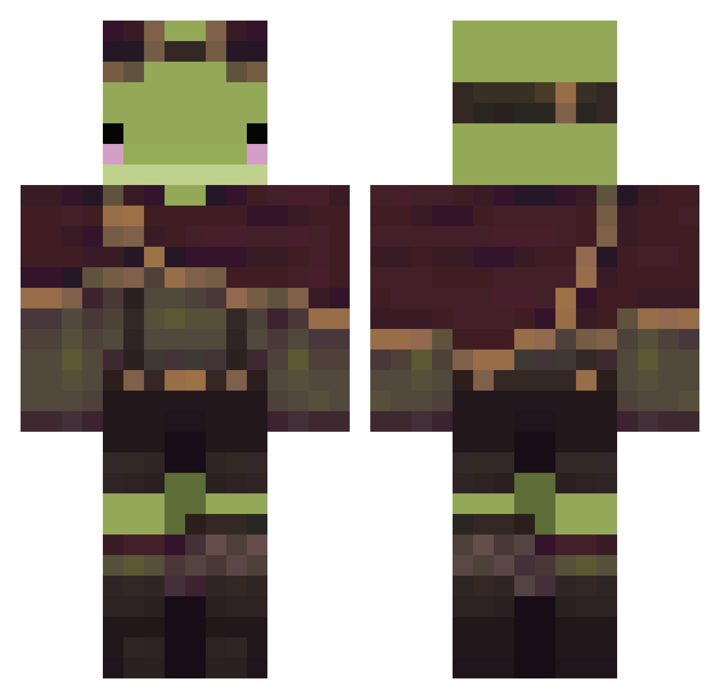 jesterking Minecraft skin, front and back view