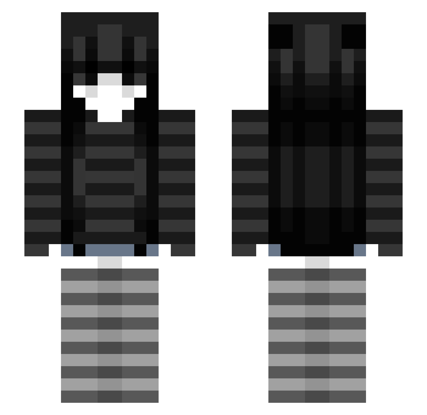 xquwxs Minecraft skin, front and back view