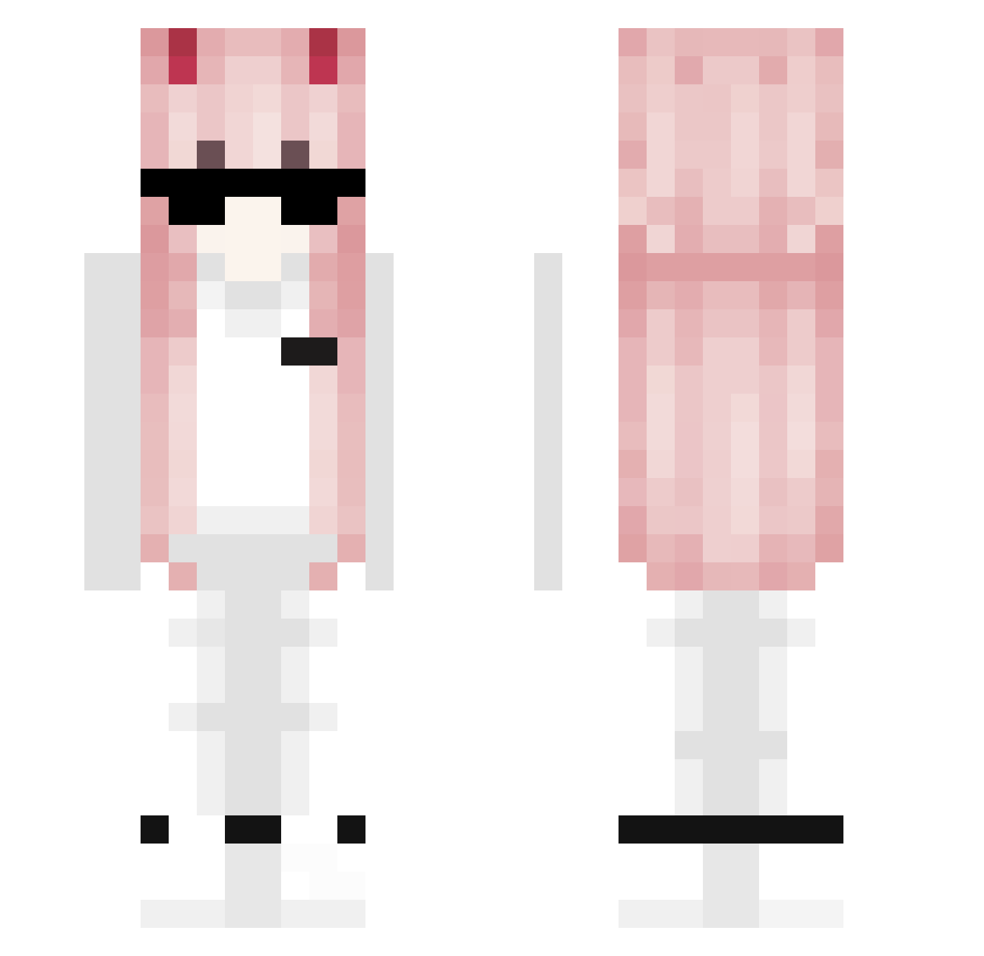 Akuma512 Minecraft skin, front and back view