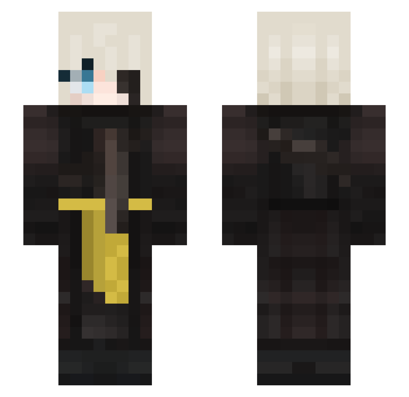 Loksid Minecraft skin, front and back view