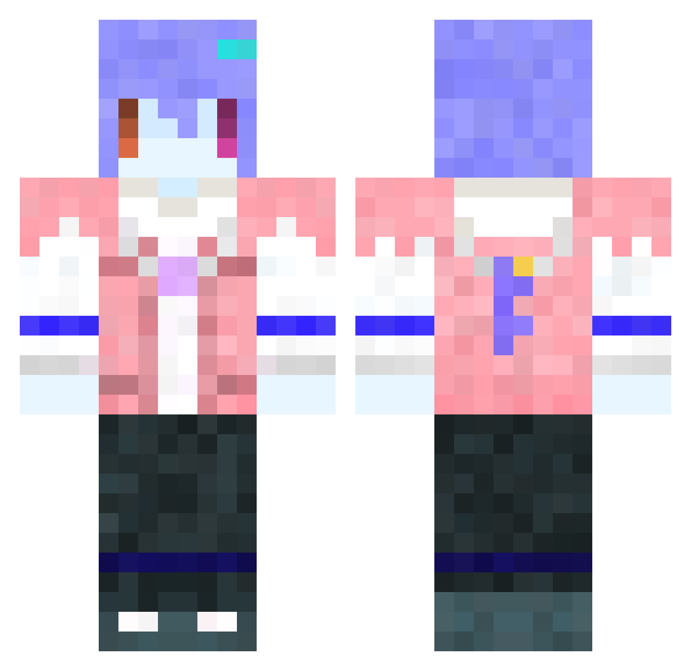 yossiswan Minecraft skin, front and back view