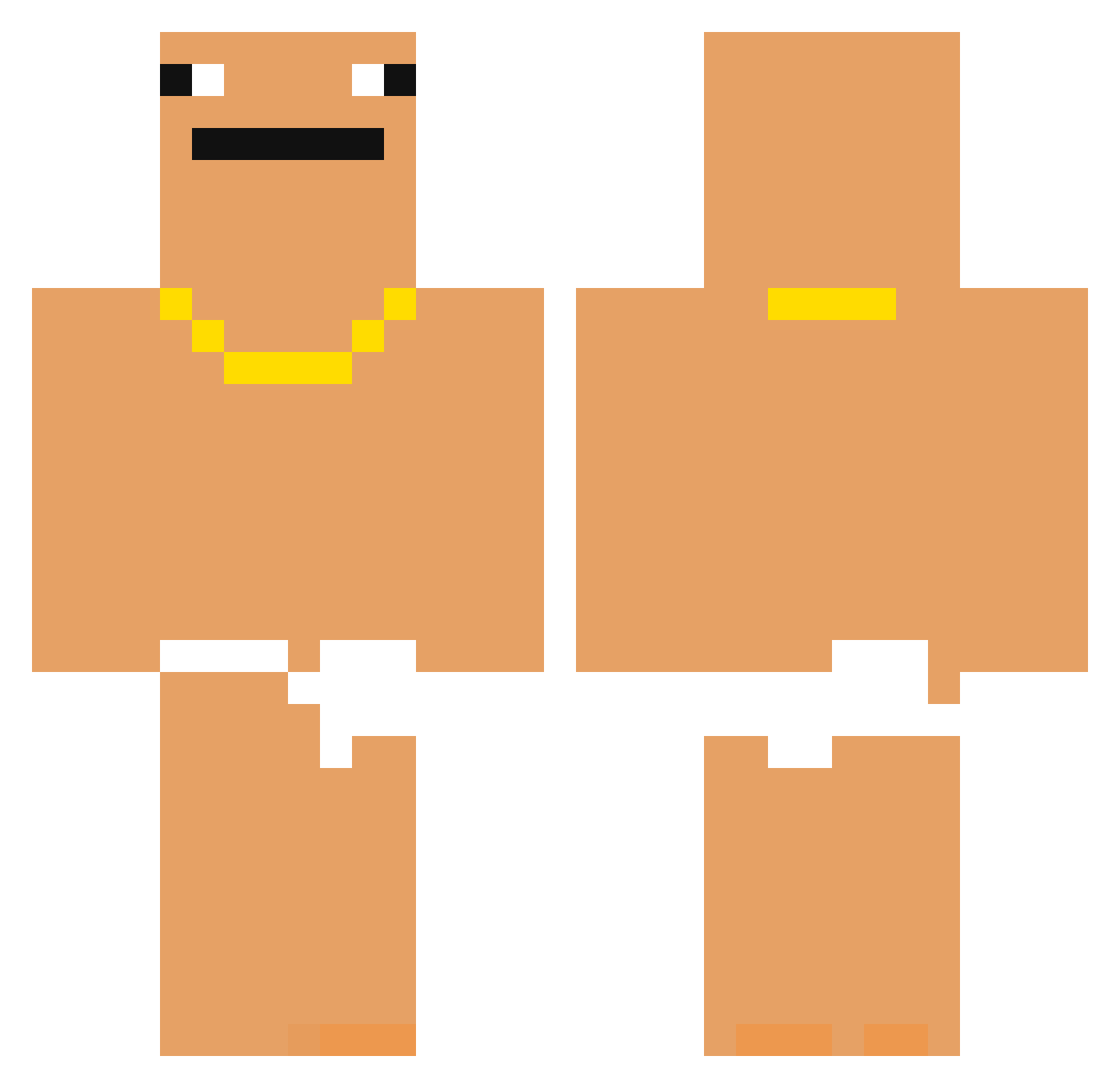 ShortDart Minecraft skin, front and back view