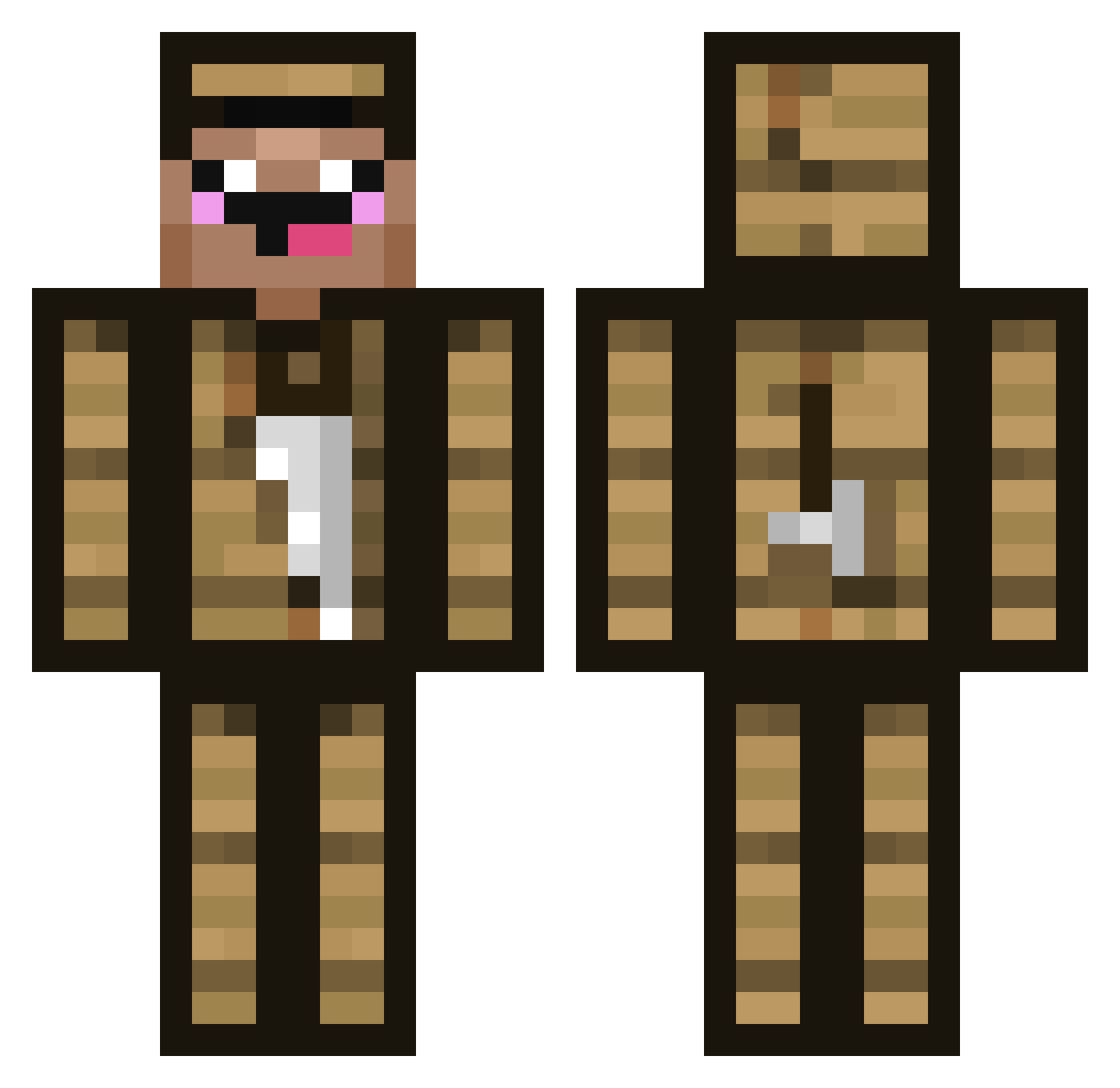 CraftyWaftyy Minecraft skin, front and back view