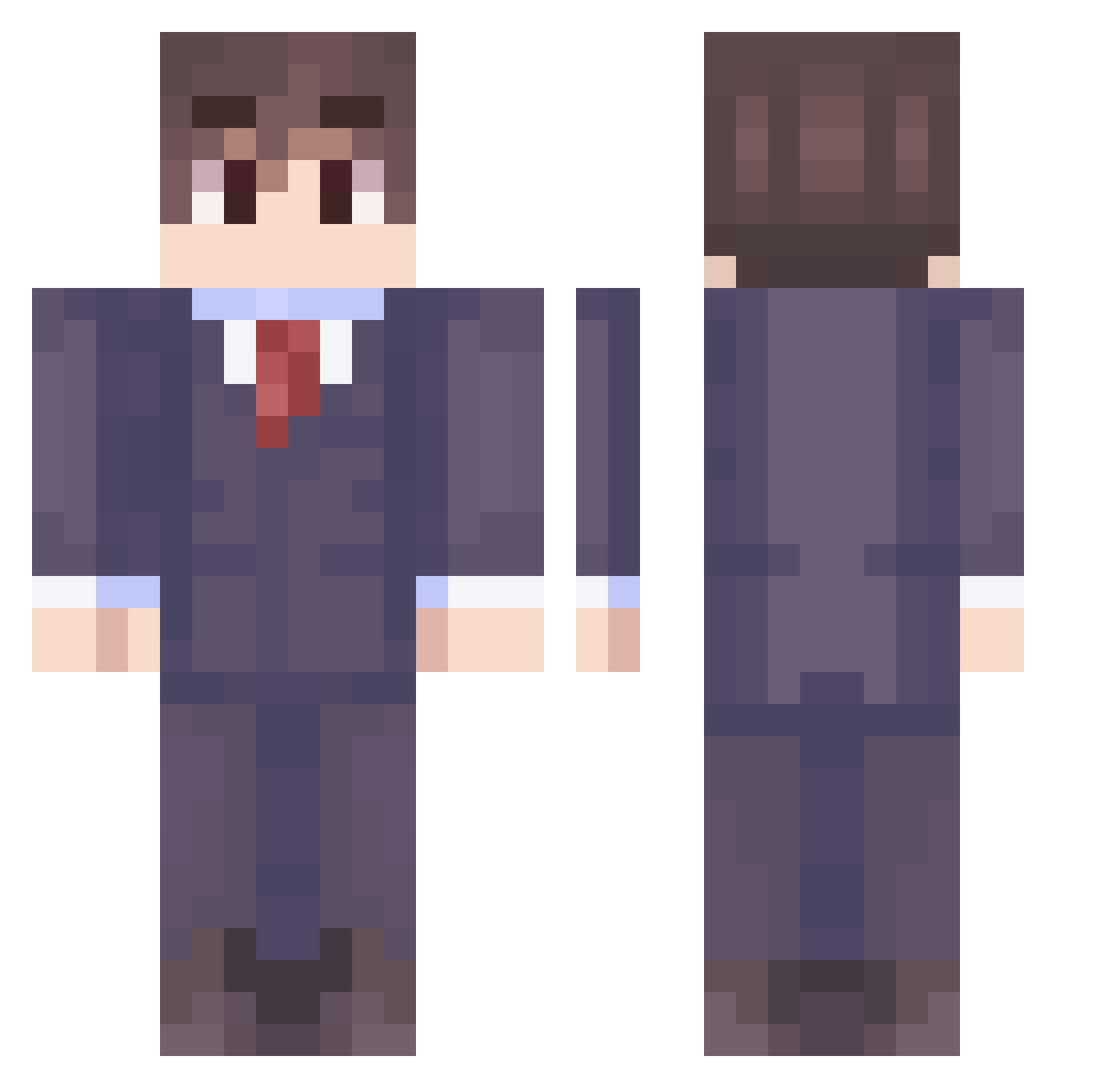 potatomanbro Minecraft skin, front and back view