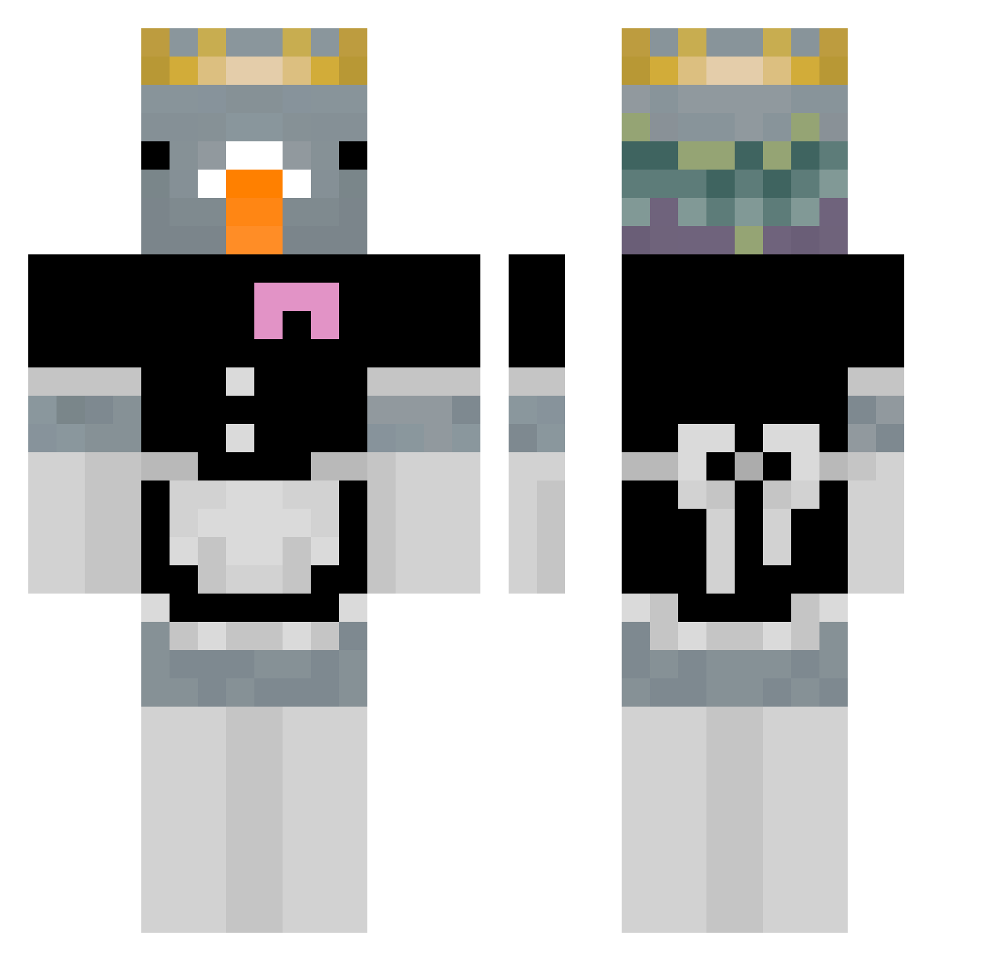 Encza Minecraft skin, front and back view