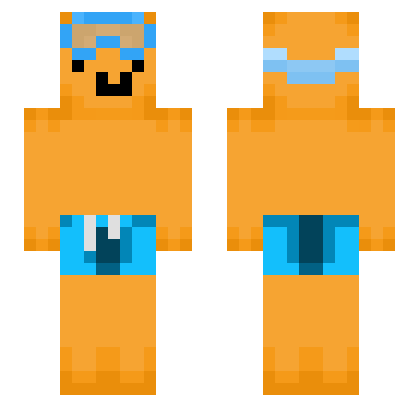 savervy Minecraft skin, front and back view