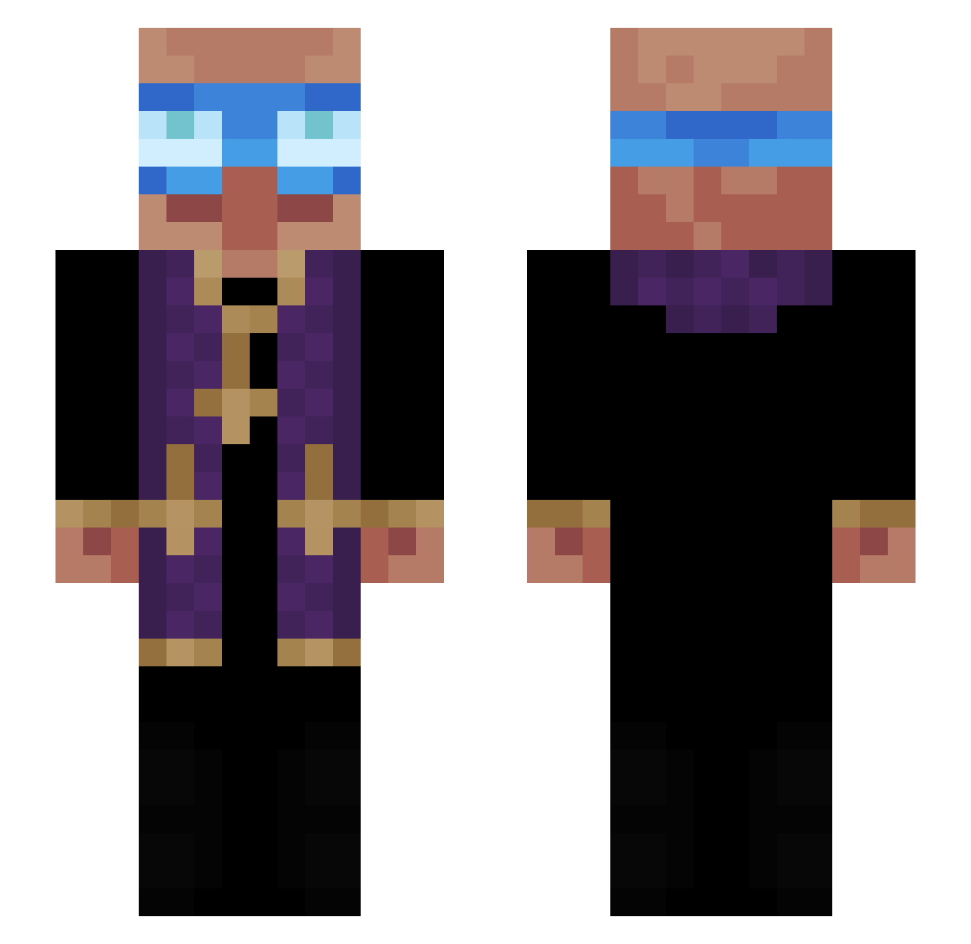 2huntit Minecraft skin, front and back view
