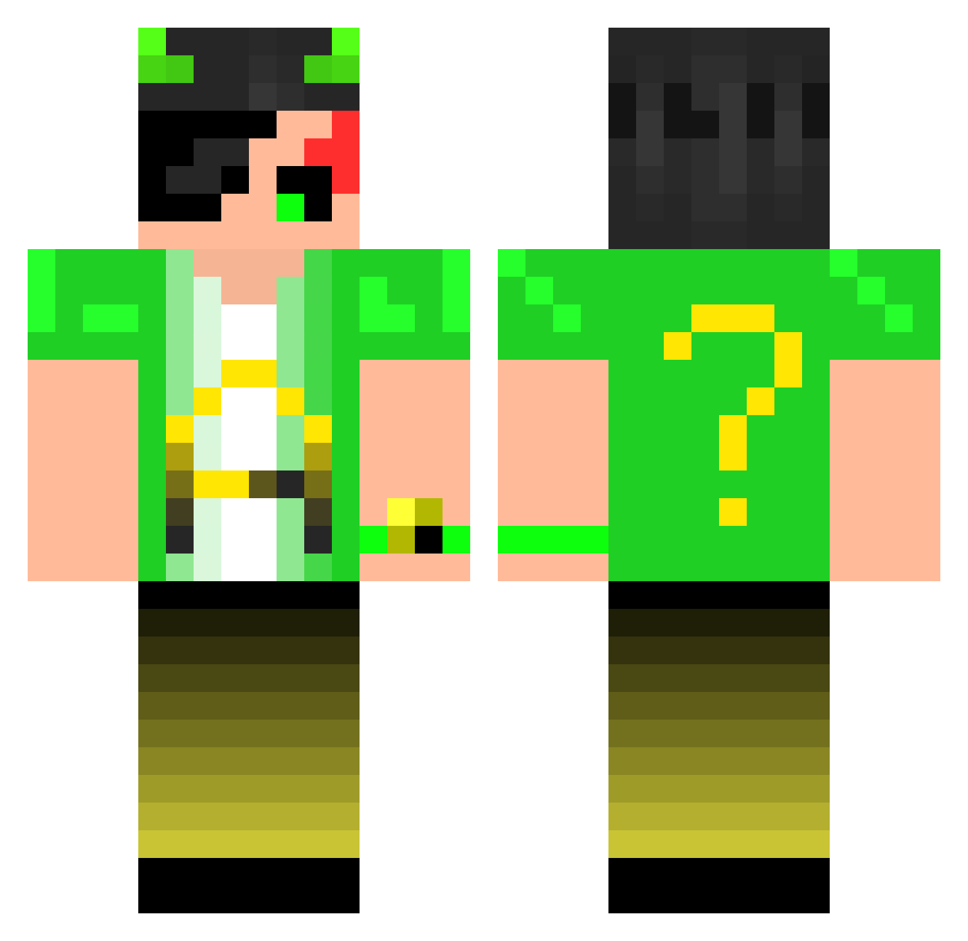 Aumous Minecraft skin, front and back view