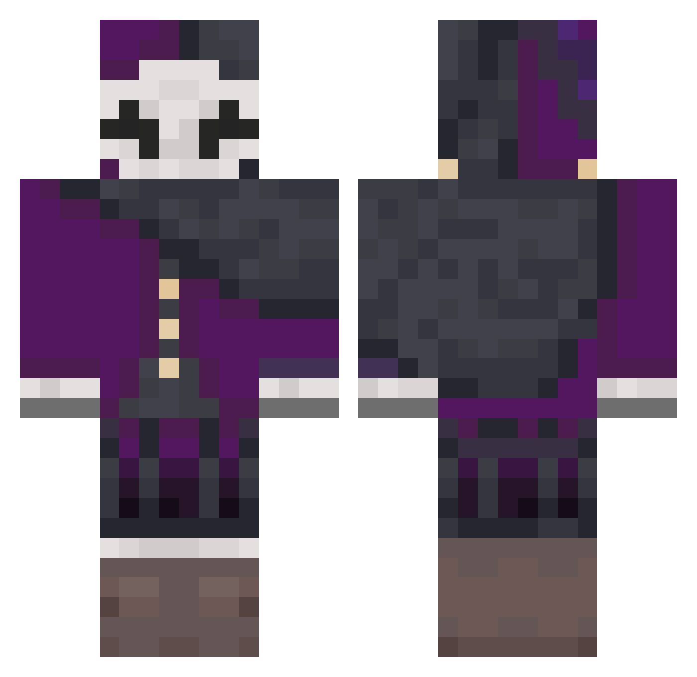 Questionmarkc Minecraft skin, front and back view