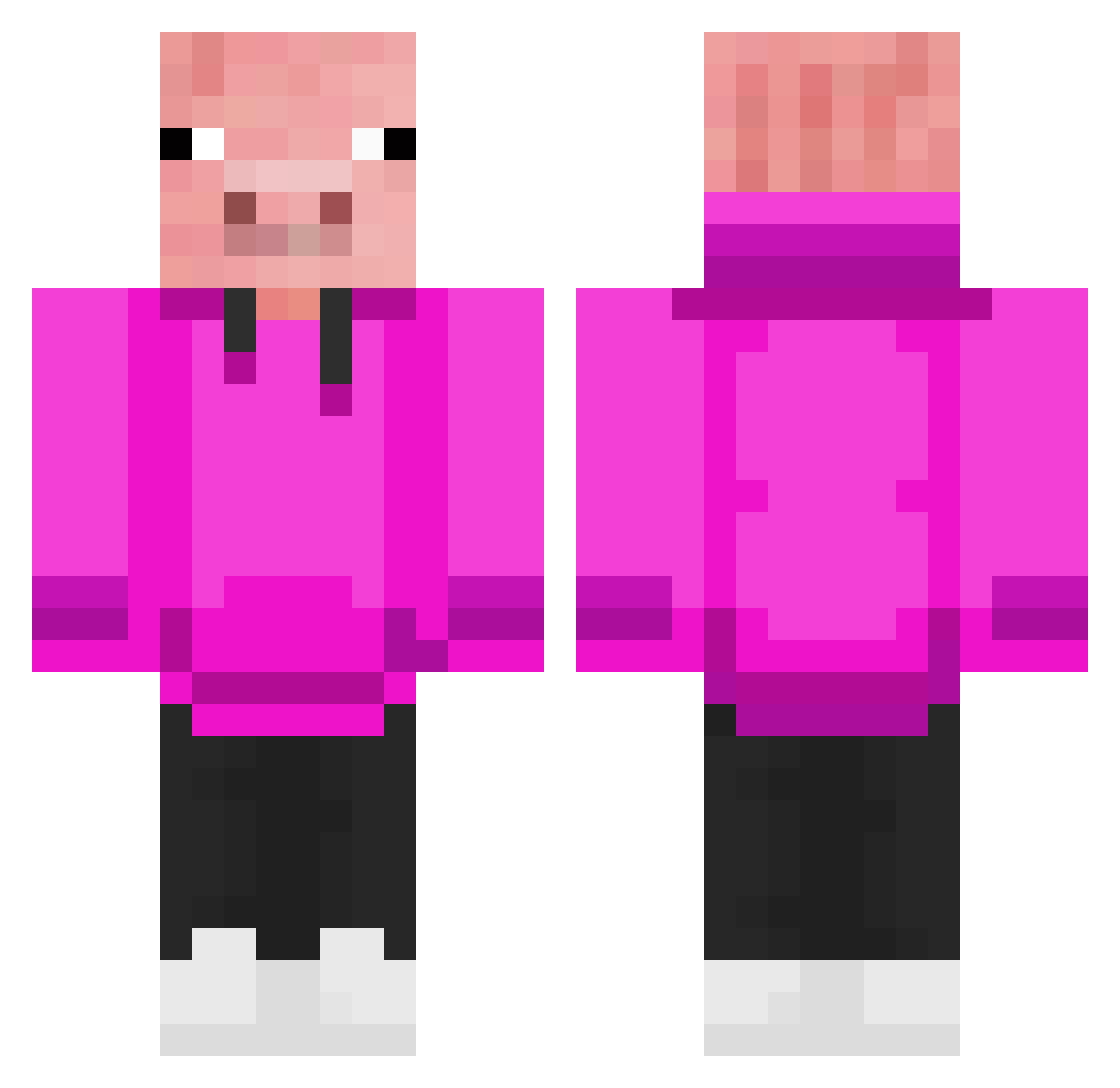 SuperDooperHero Minecraft skin, front and back view