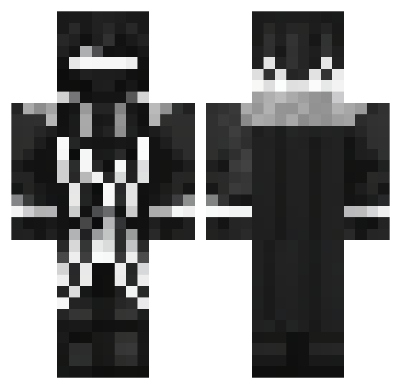 Tlegz Minecraft skin, front and back view