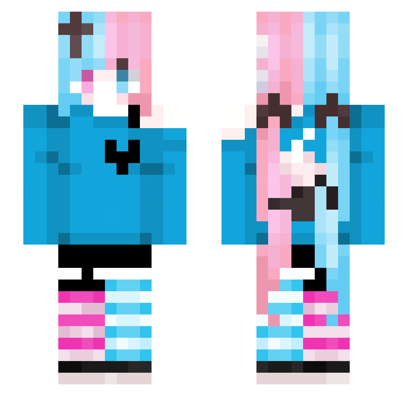 PepperKittie Minecraft skin, front and back view