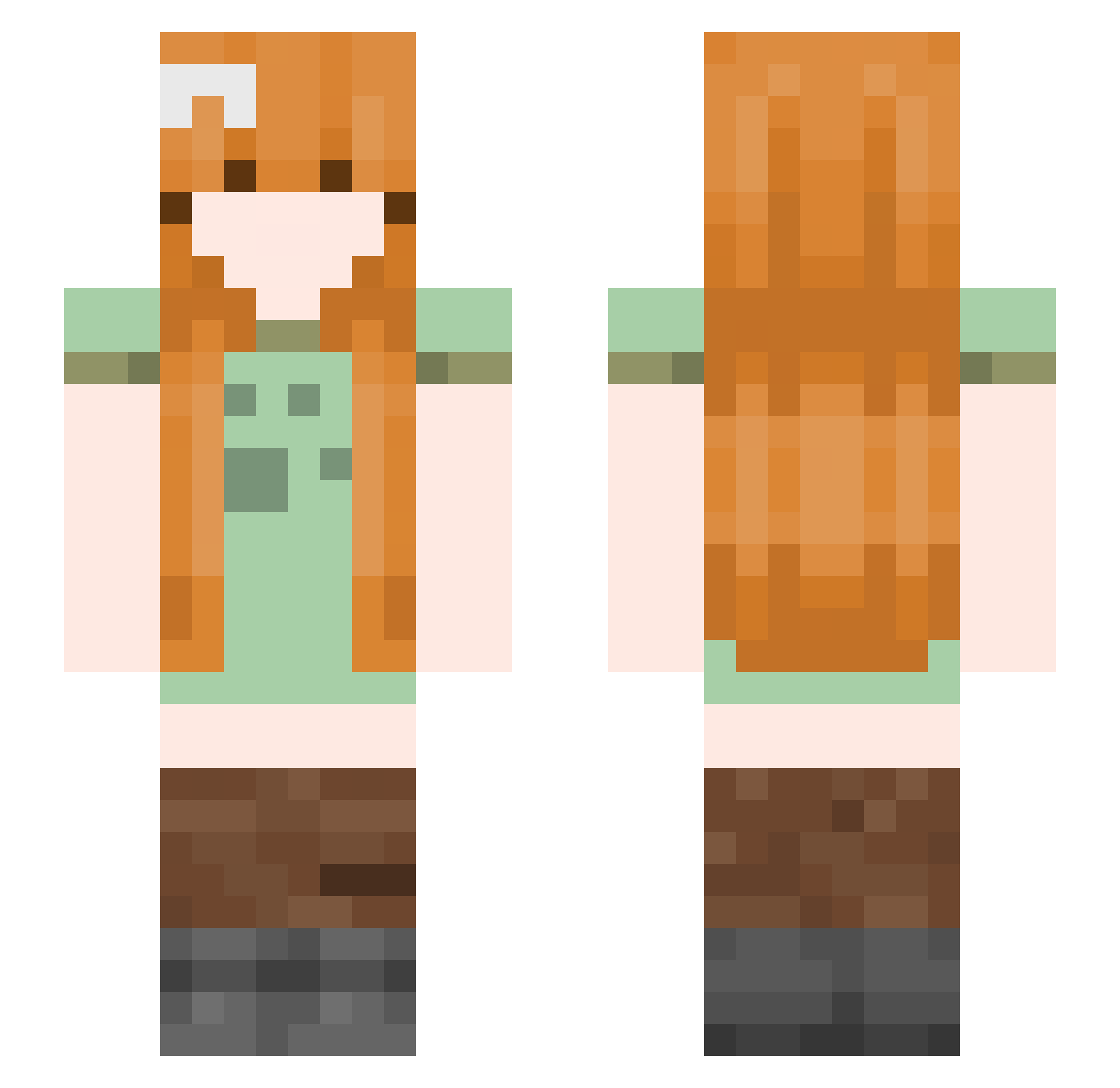 Koirax Minecraft skin, front and back view
