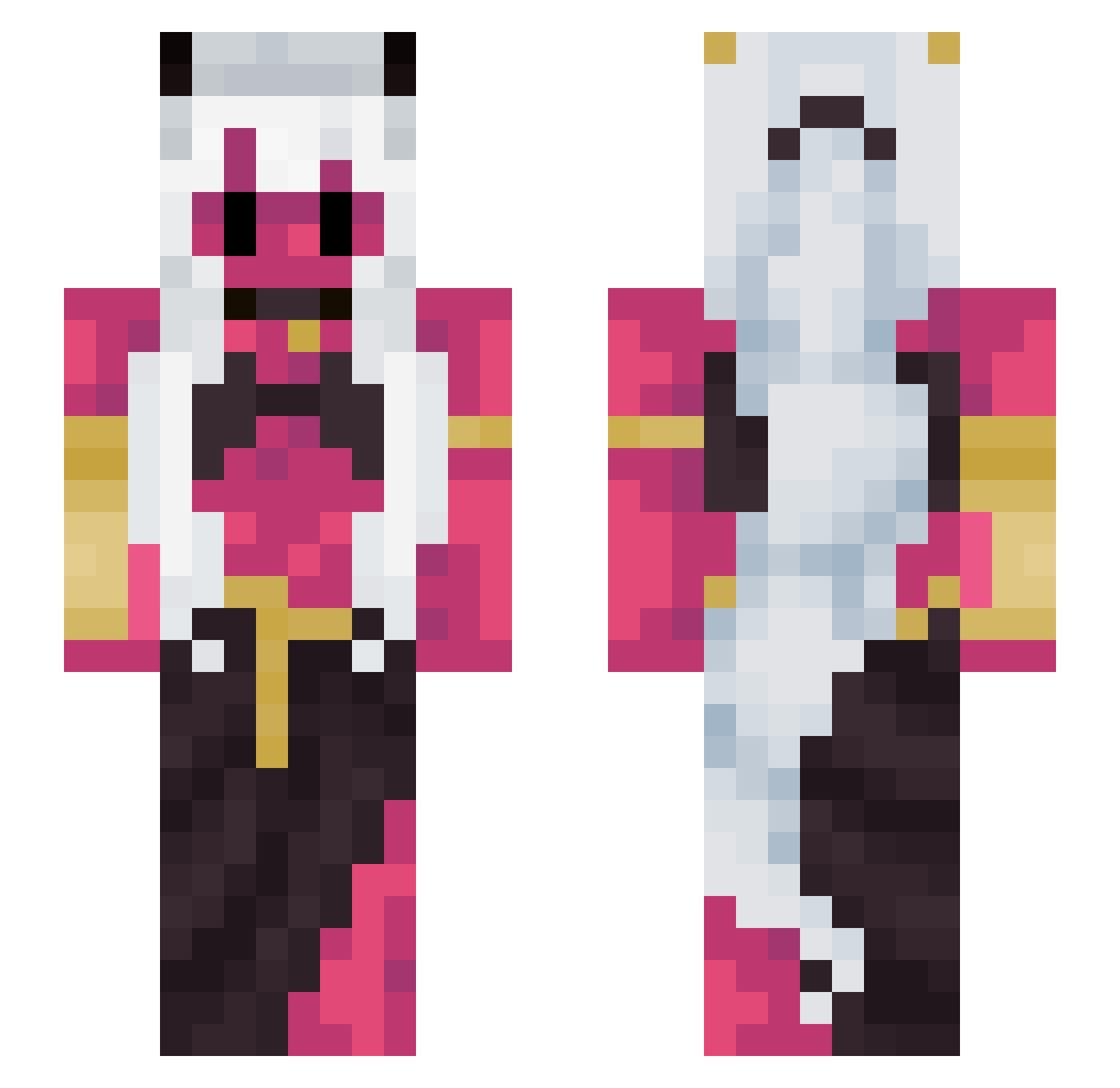 akumake Minecraft skin, front and back view