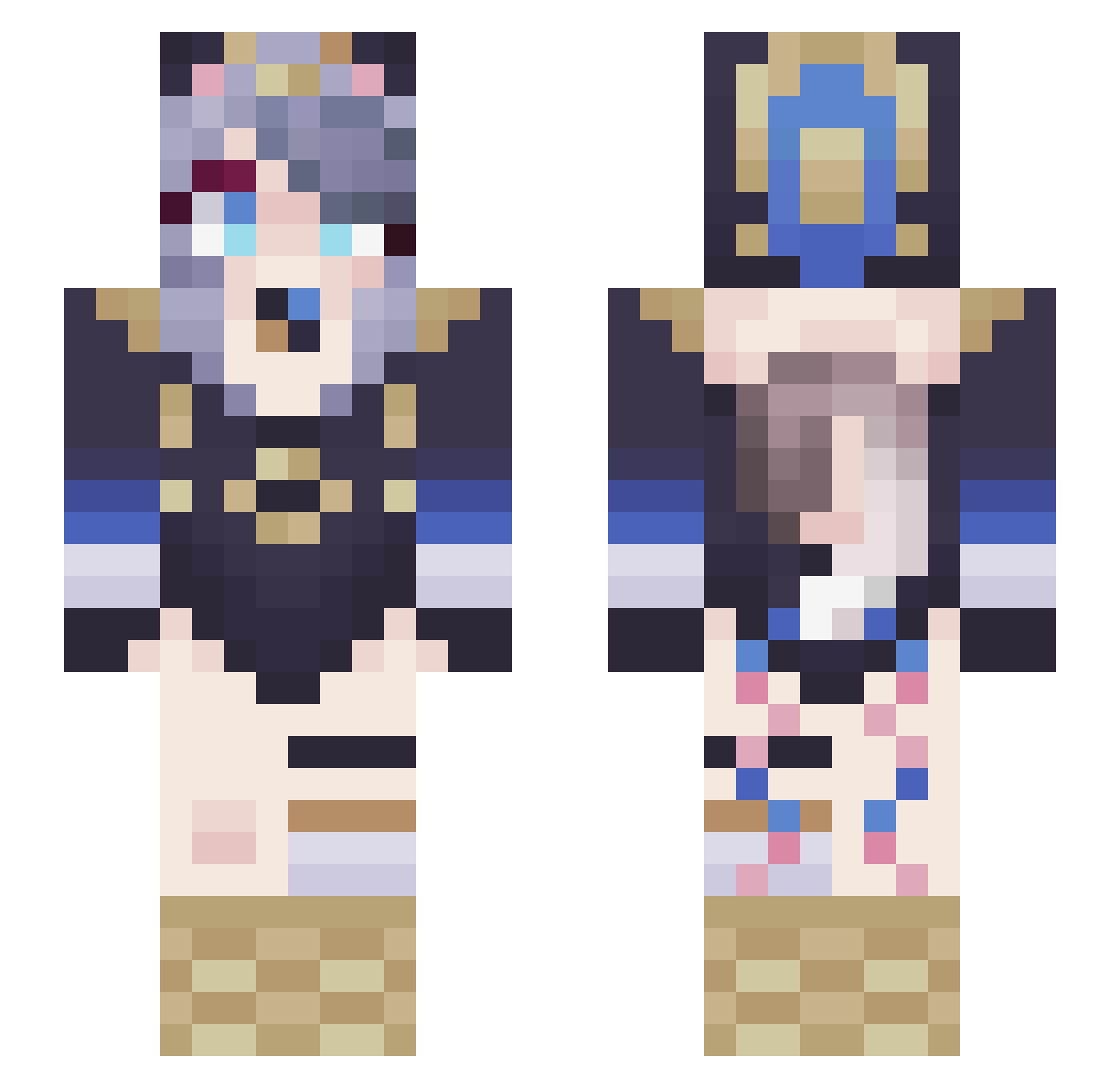 JiaJule Minecraft skin, front and back view