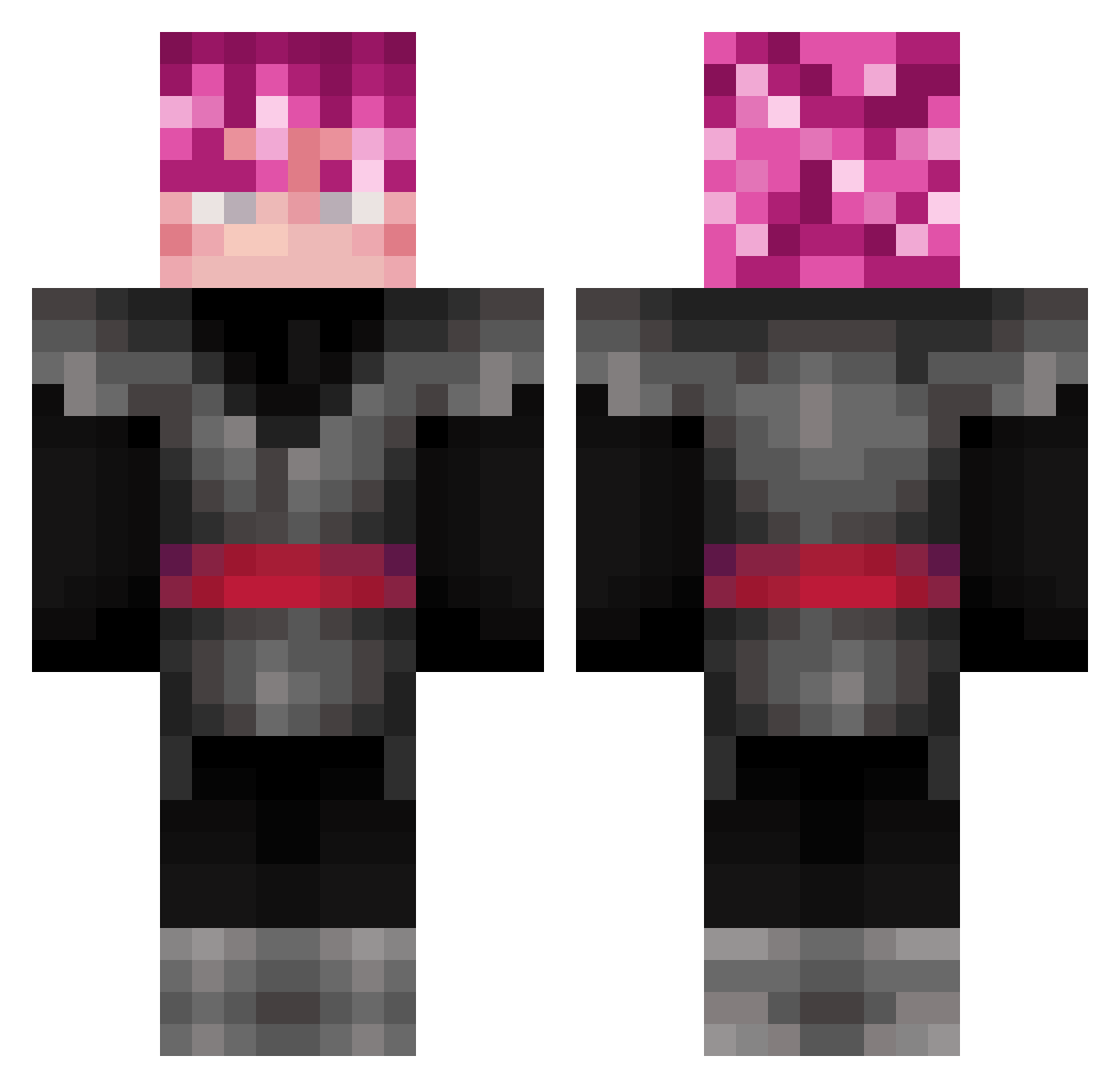LucasChaza Minecraft skin, front and back view