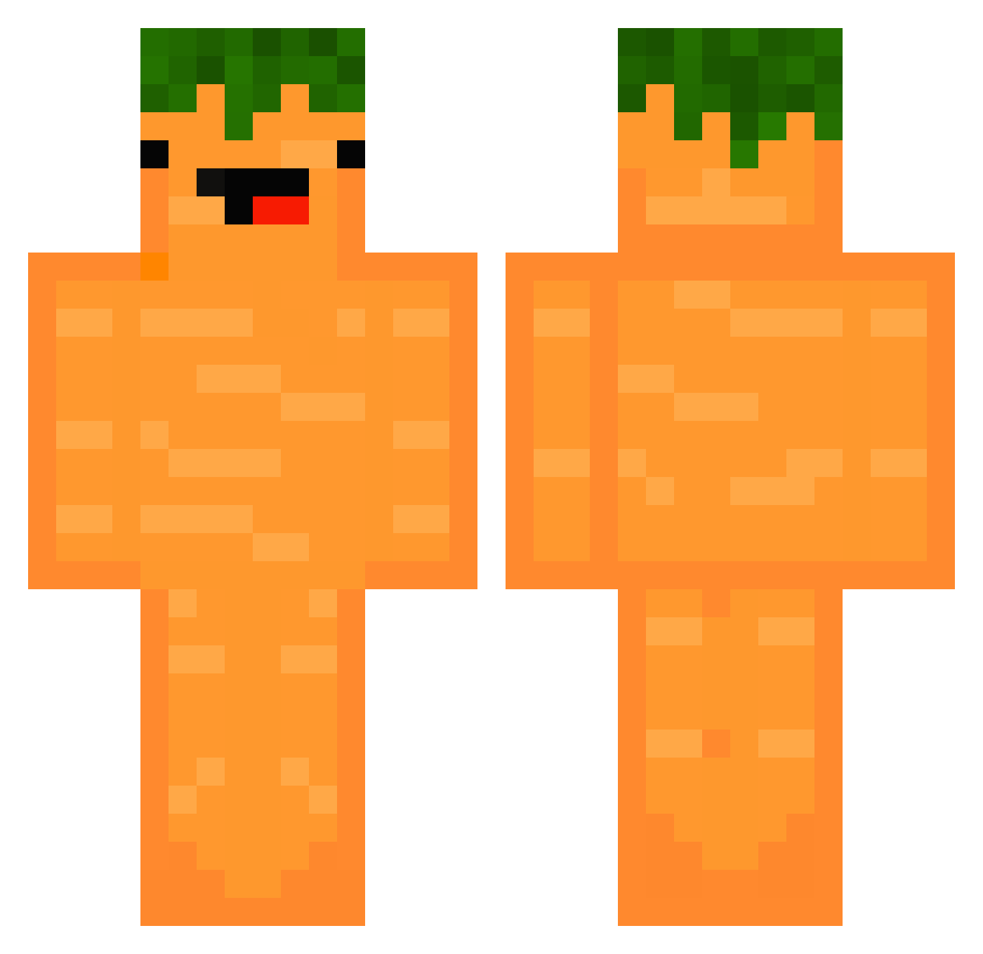 9bx Minecraft skin, front and back view