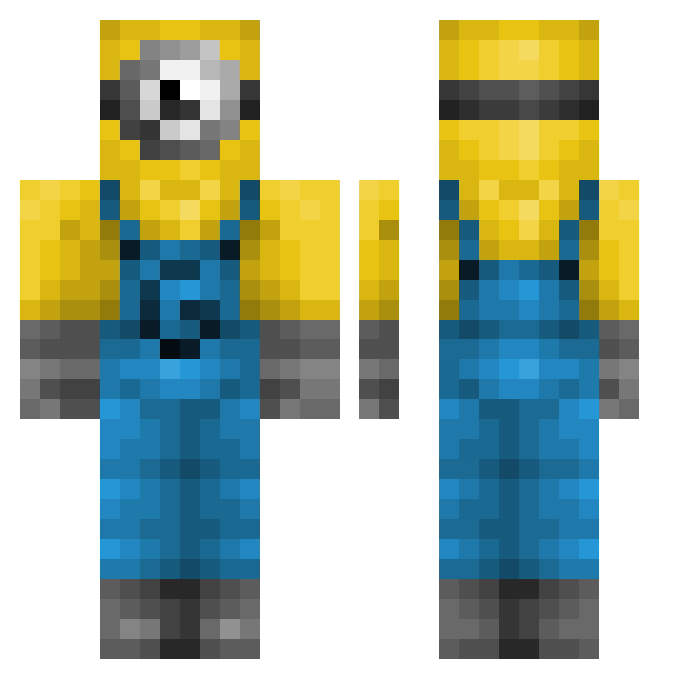 jengaafett Minecraft skin, front and back view