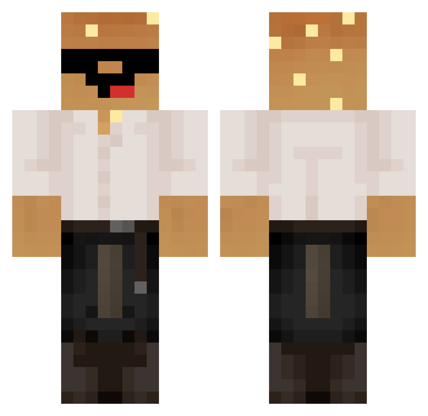 SamuBBC Minecraft skin, front and back view
