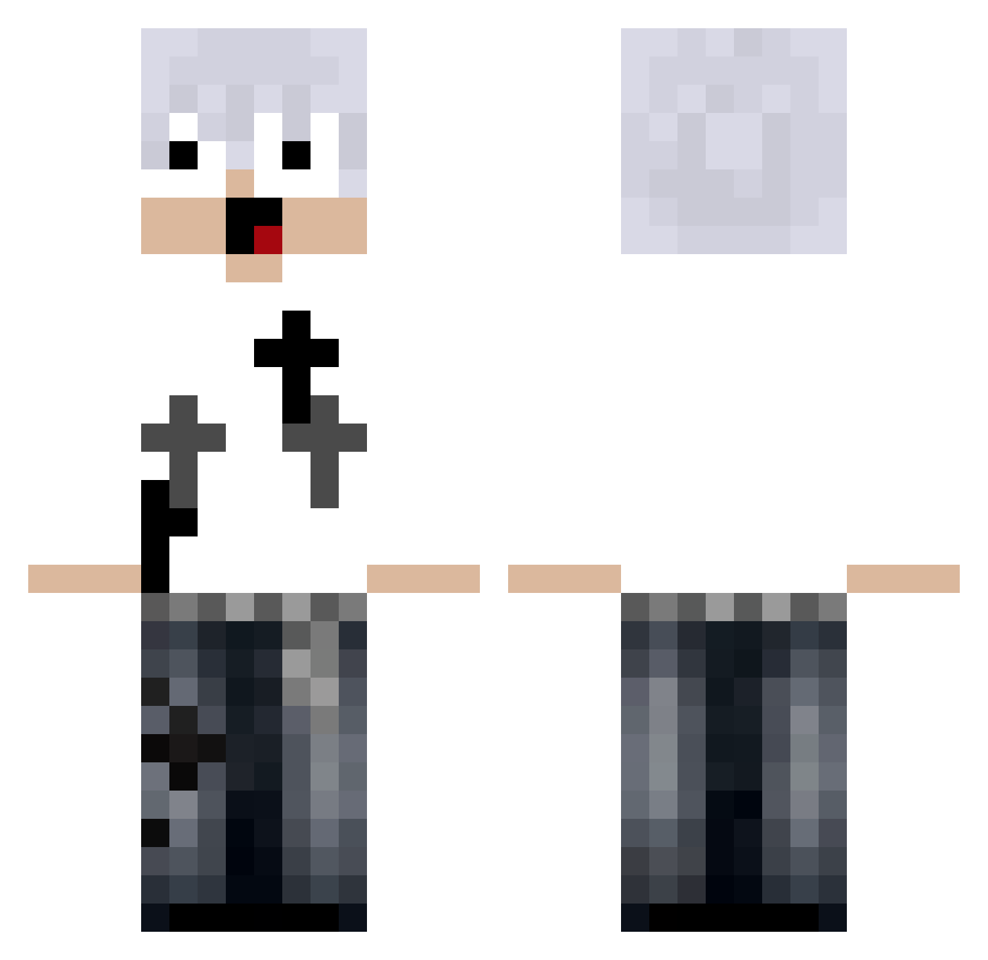 OkSoma Minecraft skin, front and back view
