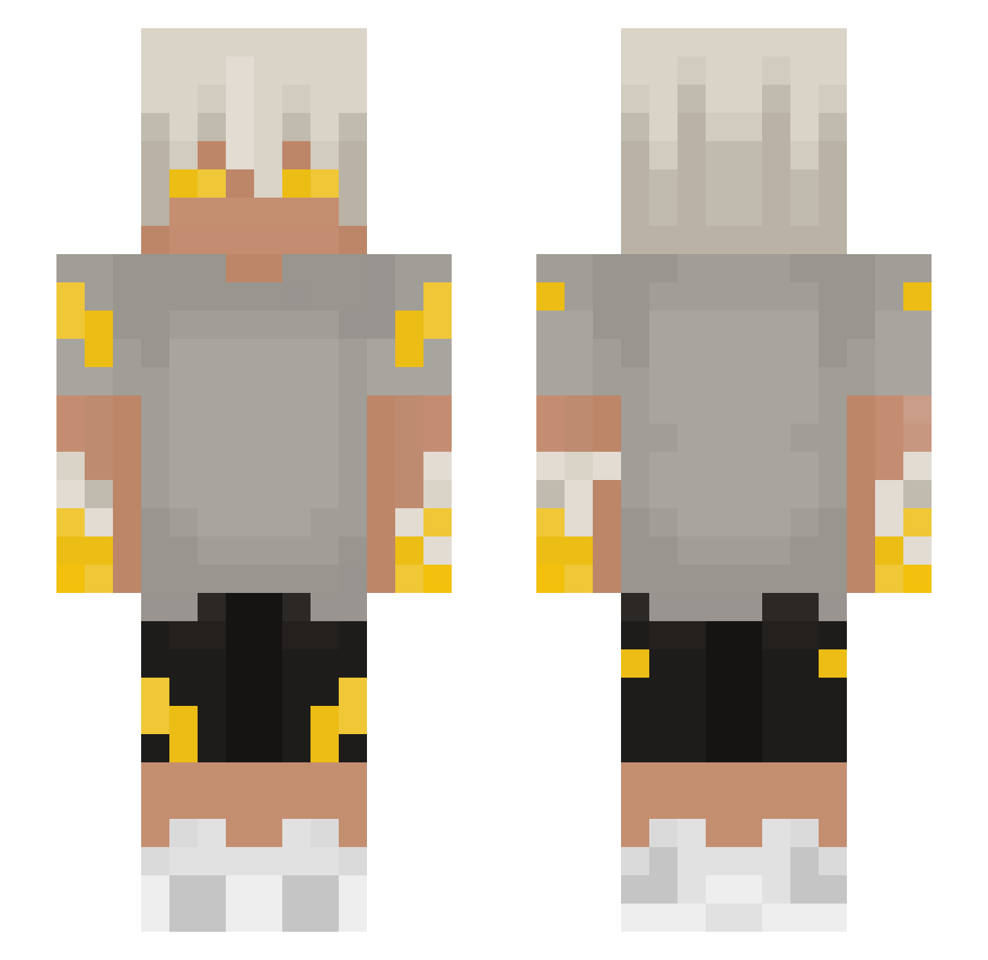 Rektarr Minecraft skin, front and back view